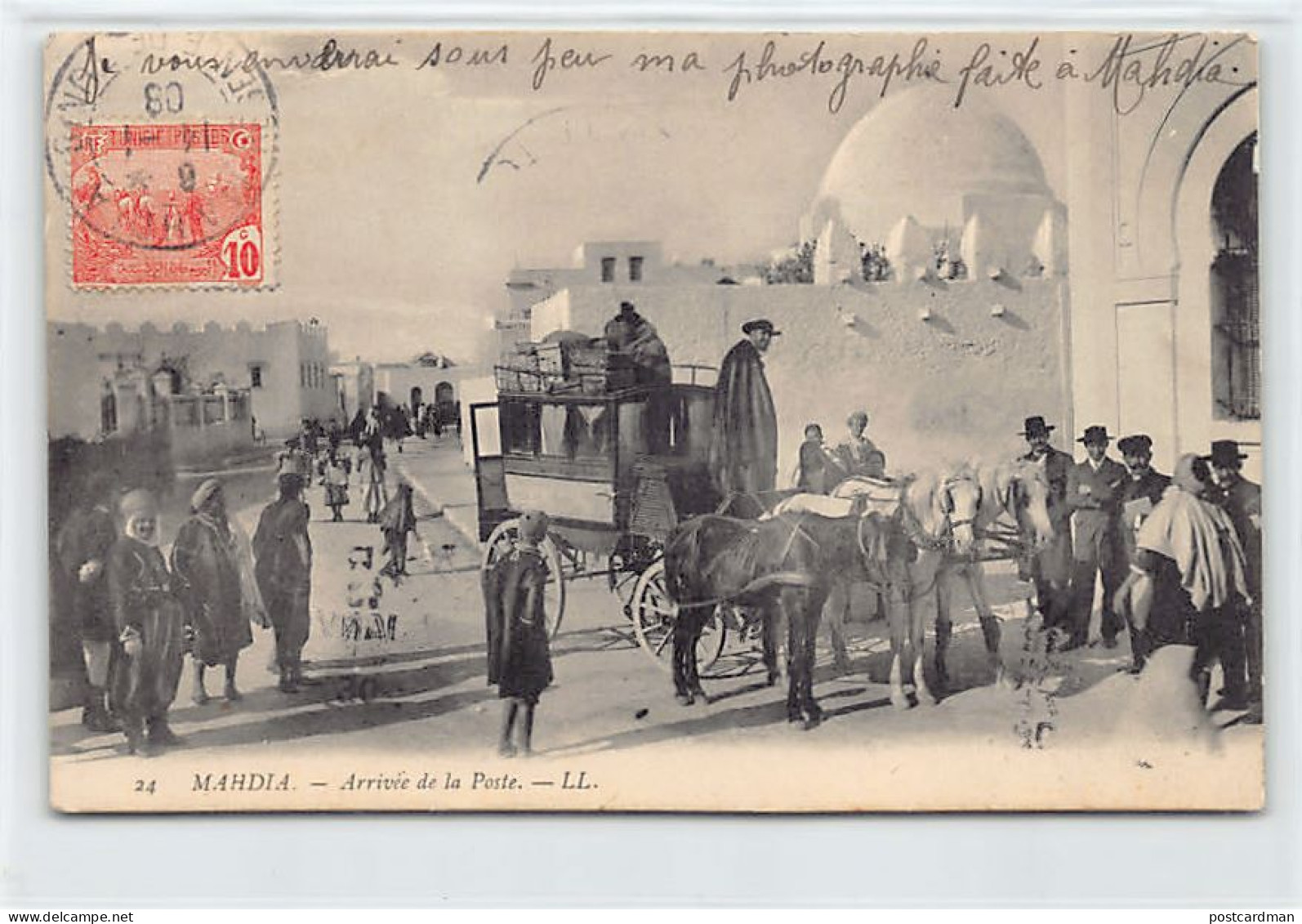 Tunisie - MAHDIA - Arrivée De La Poste - Diligence - Tunisie