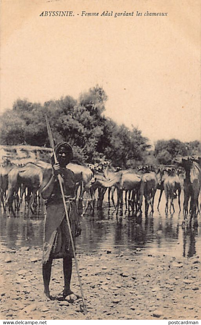 Ethiopia - Adal Woman Guarding The Camels - Publ. E. Cailleux  - Äthiopien