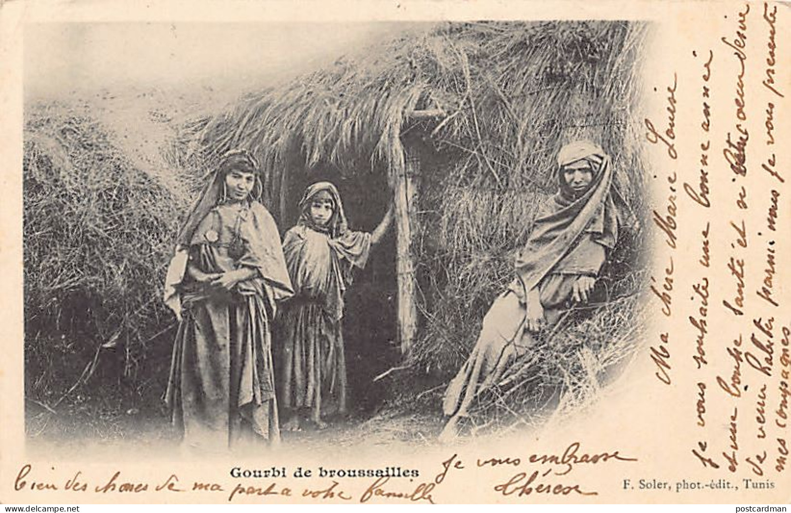 Gourbi De Broussailles - Jeunes Femmes - Ed. F. Soler  - Tunisie
