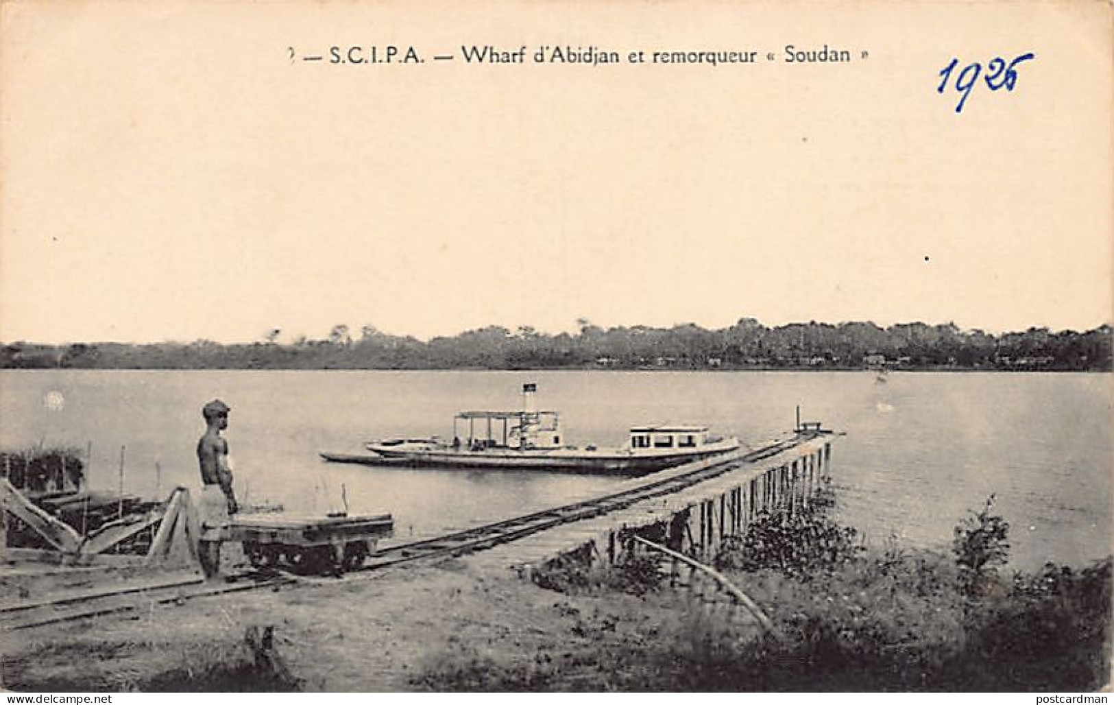 Côte D'Ivoire - ABIDJAN - Wharf Et Remorqueur Soudan De La Soc. Com. & Ind. Des Palmeraies Africaines - Ed. S.C.I.P.A.  - Elfenbeinküste