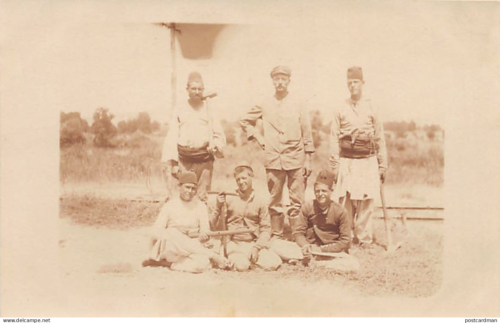 Macedonia - GRADSKO - Turkish (i.e. Muslim) Road Workers With German Soldier - REAL PHOTO September 1917 - North Macedonia