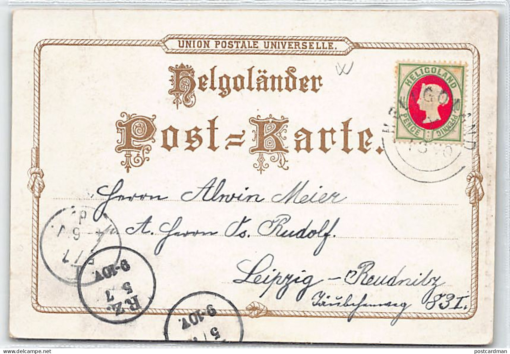 HELGOLAND (SH) Gruss Aus Jahr 1890 Mit Helgoland Briefmarke. - Helgoland