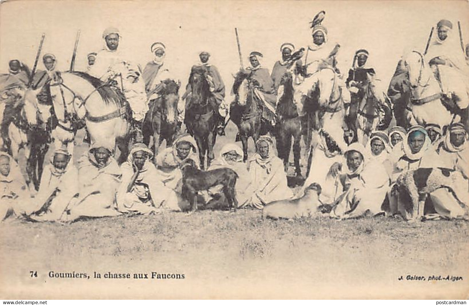 Algérie - Goumiers, La Chasse Aux Faucons - Ed. J. Geiser 74 - Escenas & Tipos