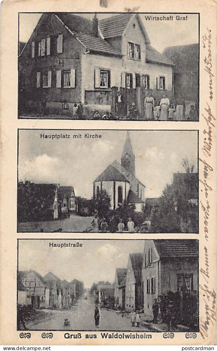 Waldolwisheim - Bistrot Graf - Place Principale Avec Eglise - Rue Principale - Ed. L. Neumann - Andere & Zonder Classificatie