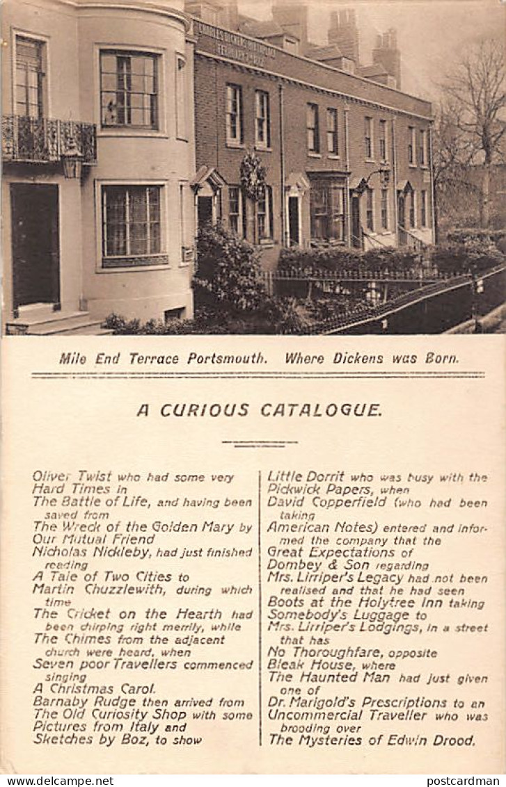 England - Hants - PORTSMOUTH Mile End Terrace Where Dickens Was Born. A Curious Catalogue - Portsmouth