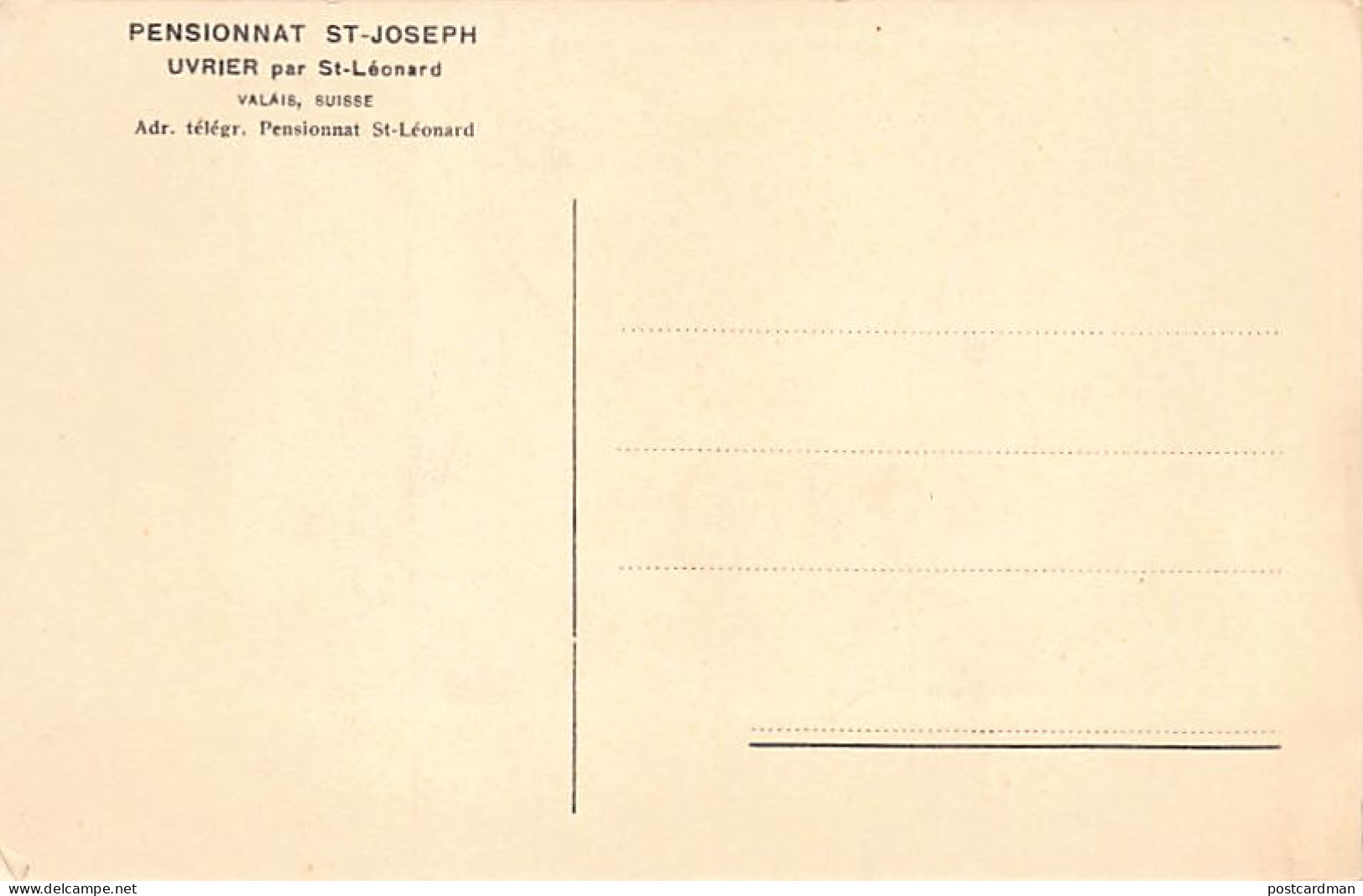 UVRIER PAR ST-LÉONARD (VS) Pensionnat Saint-Joseph - Ed. Inconnu  - Andere & Zonder Classificatie