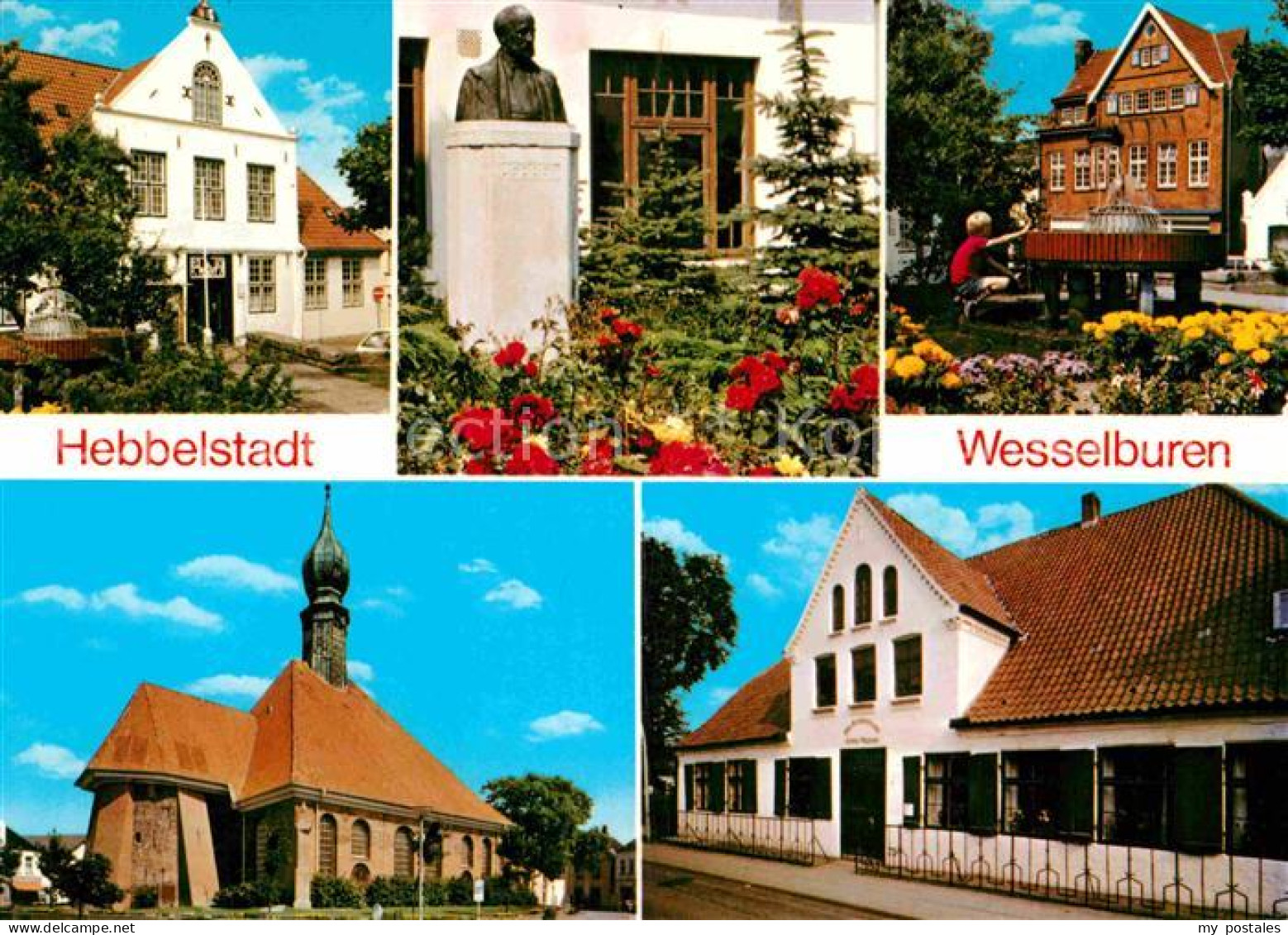 72692976 Wesselburen Hebbelstadt Bueste Denkmal Brunnen Kirche Hebbelmuseum Wess - Autres & Non Classés