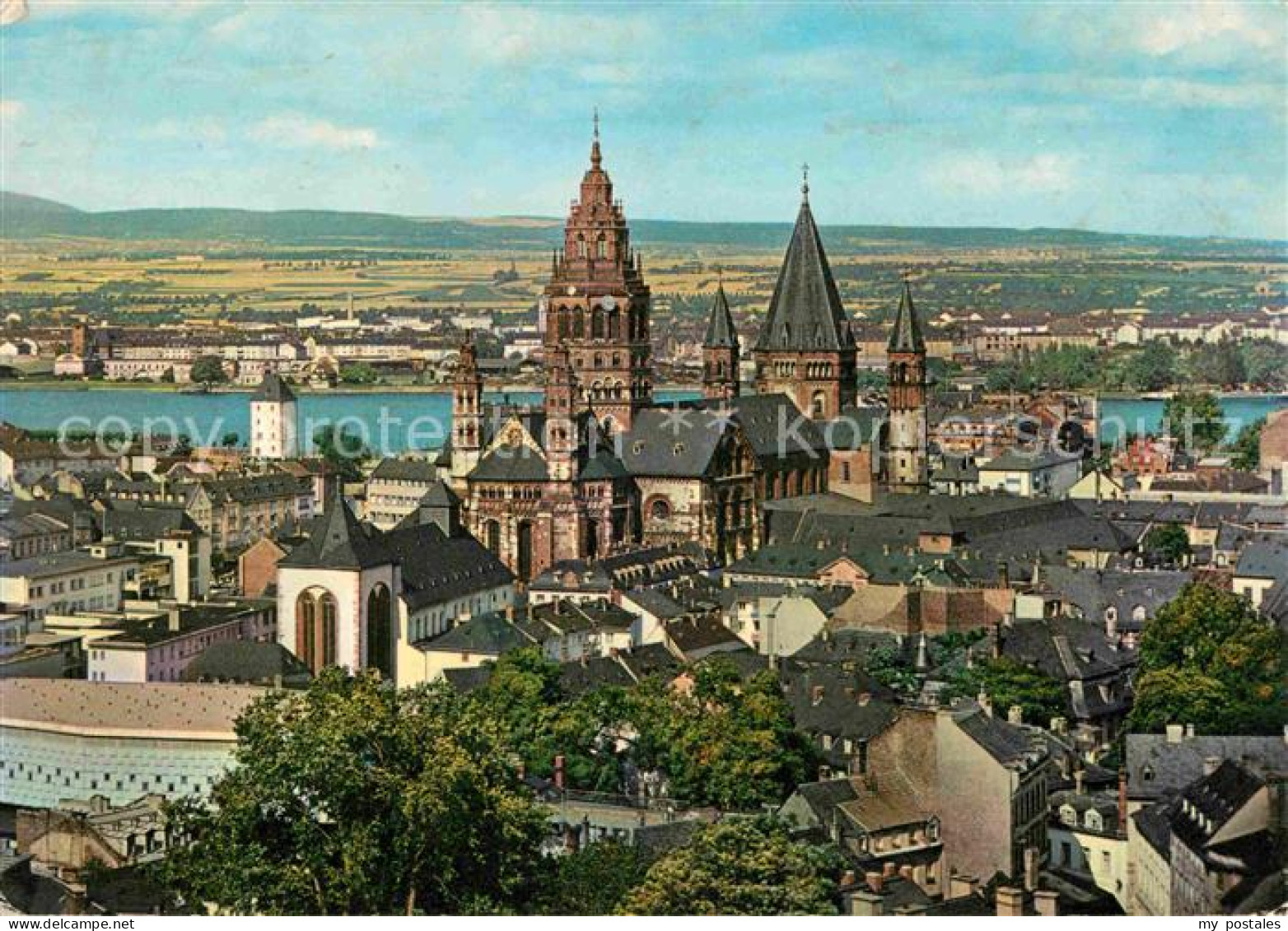 72692968 Mainz Rhein Panorama Blick Vom Stephansturm Altstadt Dom Mainz Rhein - Mainz