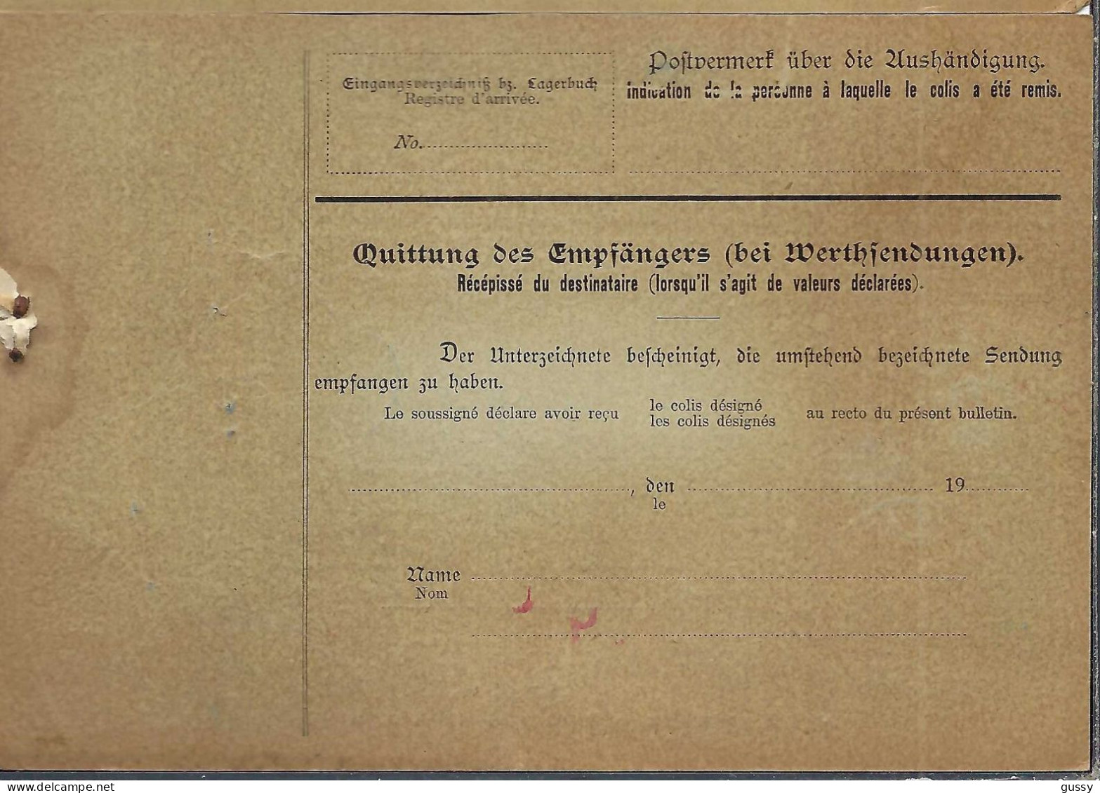 ALLEMAGNE Ca.1904: Bulletin D'Expédition De Berlin Pour Genève (Suisse) - Lettres & Documents