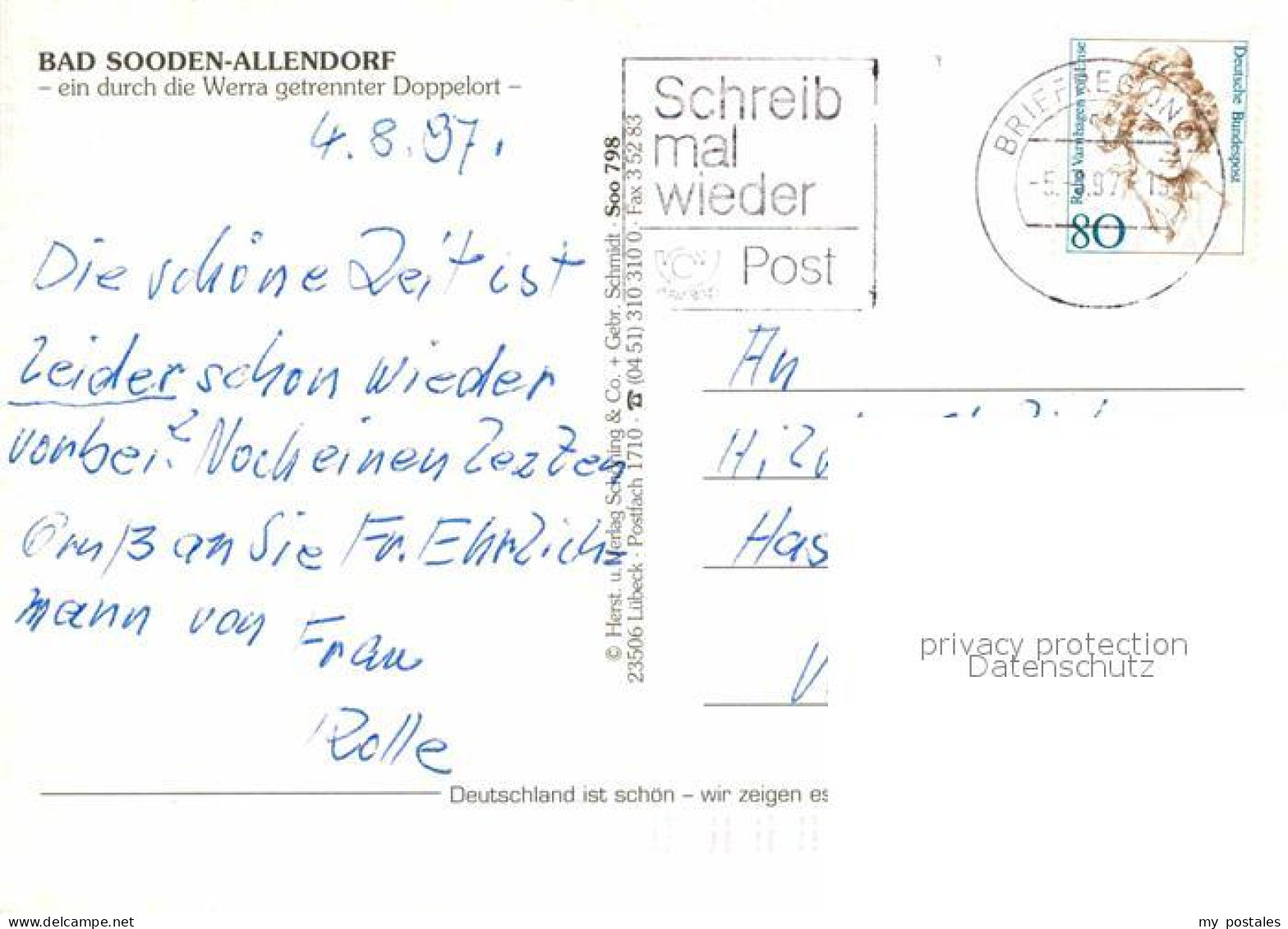 72692768 Bad Sooden-Allendorf Platz Springbrunnen Fachwerkhaeuser Kurpark Wappen - Bad Sooden-Allendorf