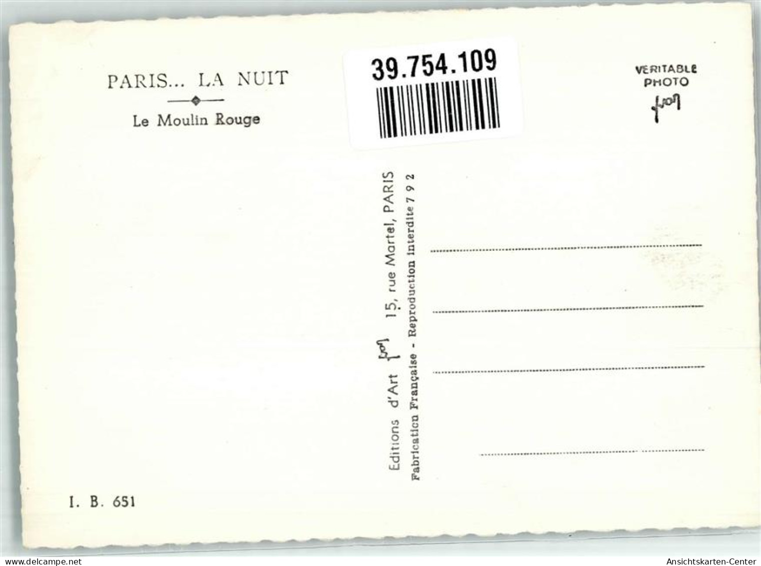 39754109 - Paris - Autres & Non Classés