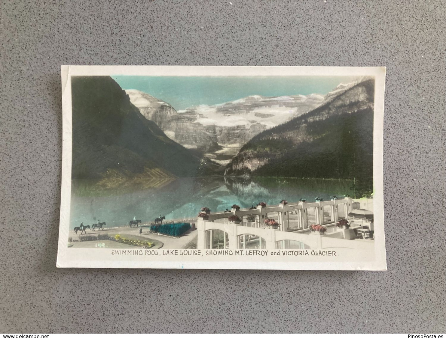 Swimming Pool, Lake Louise, Showing Mt. Lefroy And Victoria Glacier Carte Postale Postcard - Lake Louise