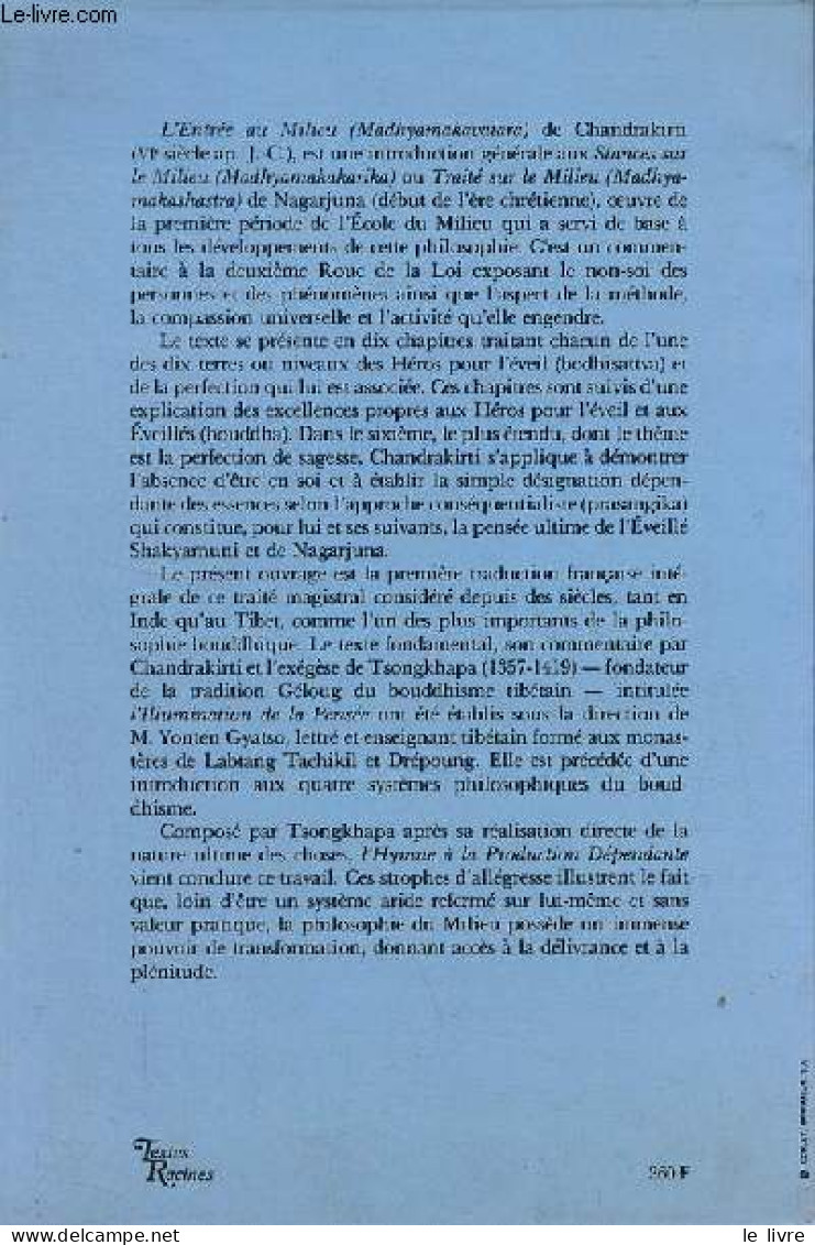 L'entrée Au Milieu. - Chandrakirti - 1985 - Psychologie/Philosophie