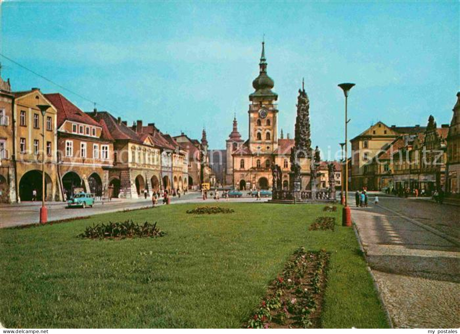 72692395 Zatec Stadtansicht Park Rathaus Zatec - Czech Republic