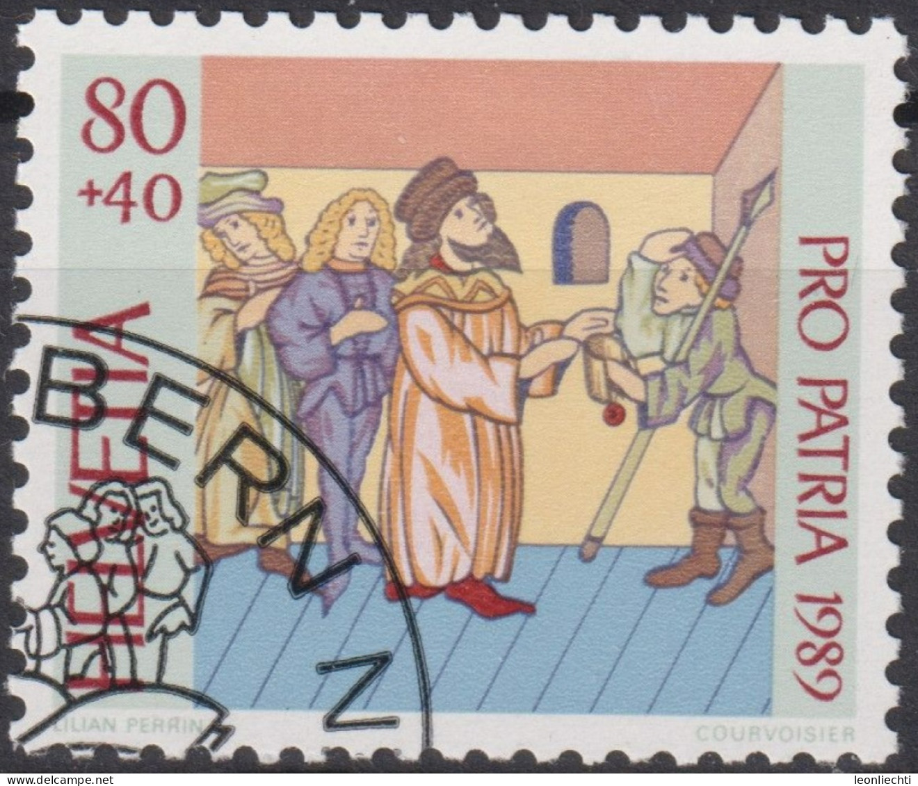 1989 Schweiz Pro Patria, Bilderchronik, Edlibach Chronik 1485-86 ⵙ Zum:CH B225, Mi:CH 1395, Yt: CH 1321 - Used Stamps