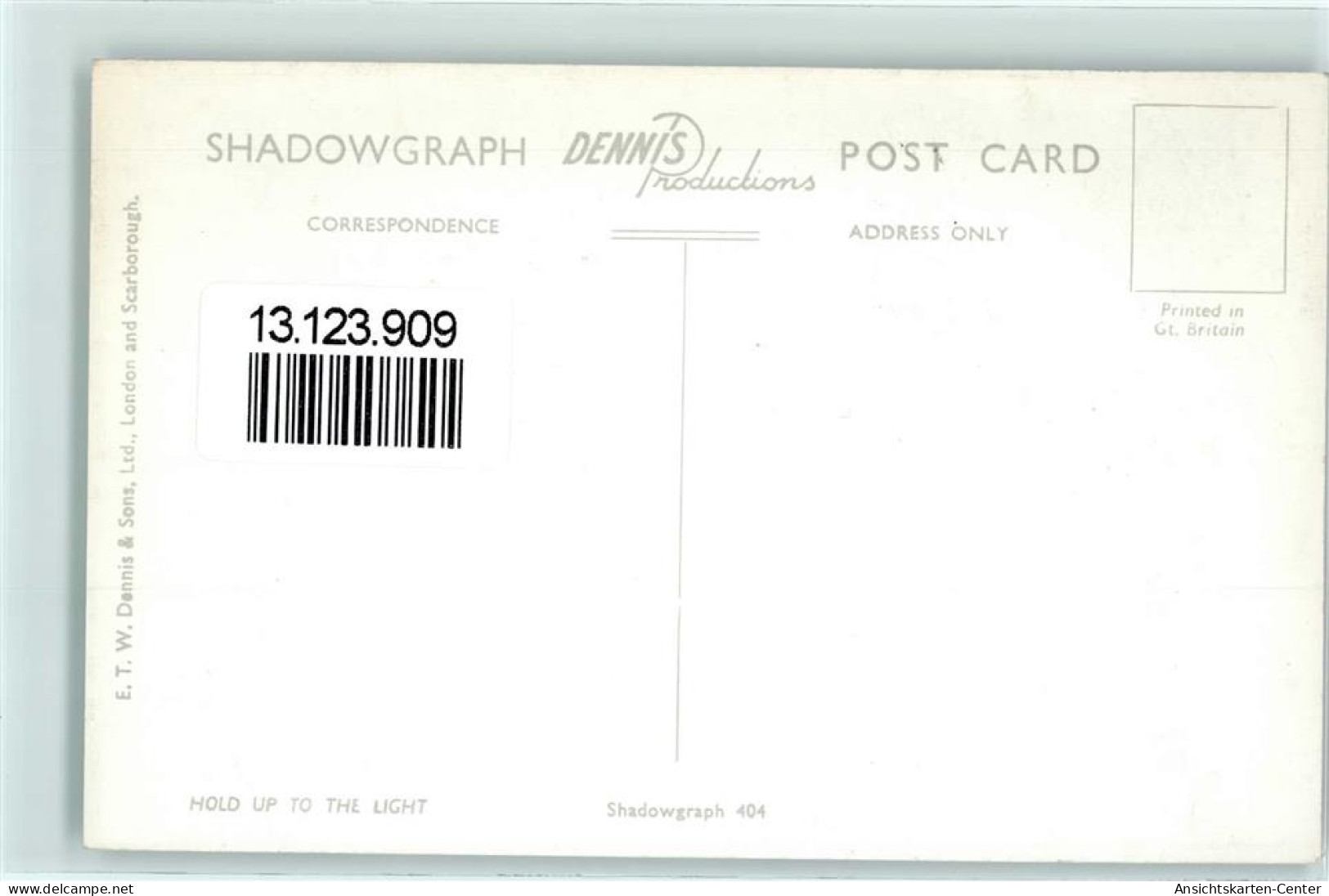 13123909 - E.T.W. Dennis & Sons Shadowgraph 404 Erotik AK - Autres & Non Classés