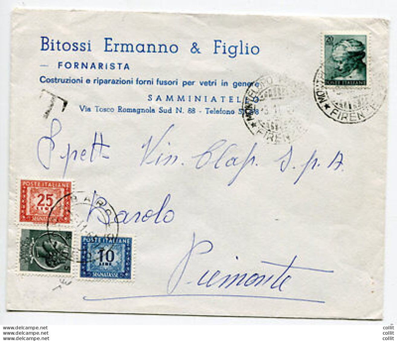 Siracusana Lire 5 Usato In Arrivo Come Segnatasse - 1946-60: Storia Postale