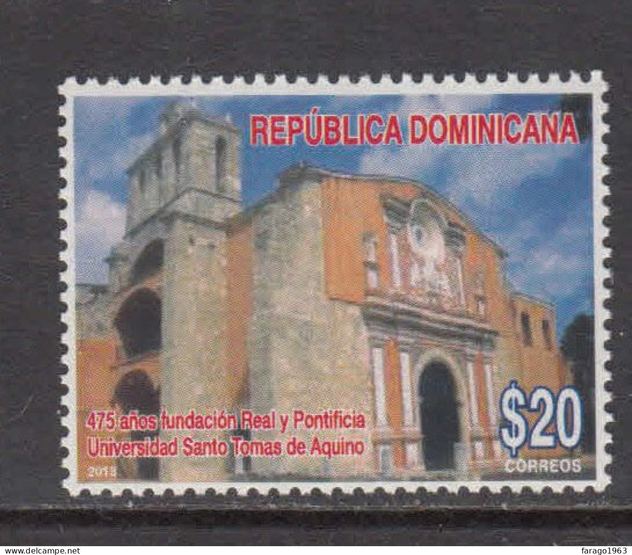 2014 Dominican Republic Dominicana St Thomas Aquinas University Education Complete Set Of 1 + Souvenir Sheet MNH - Dominikanische Rep.