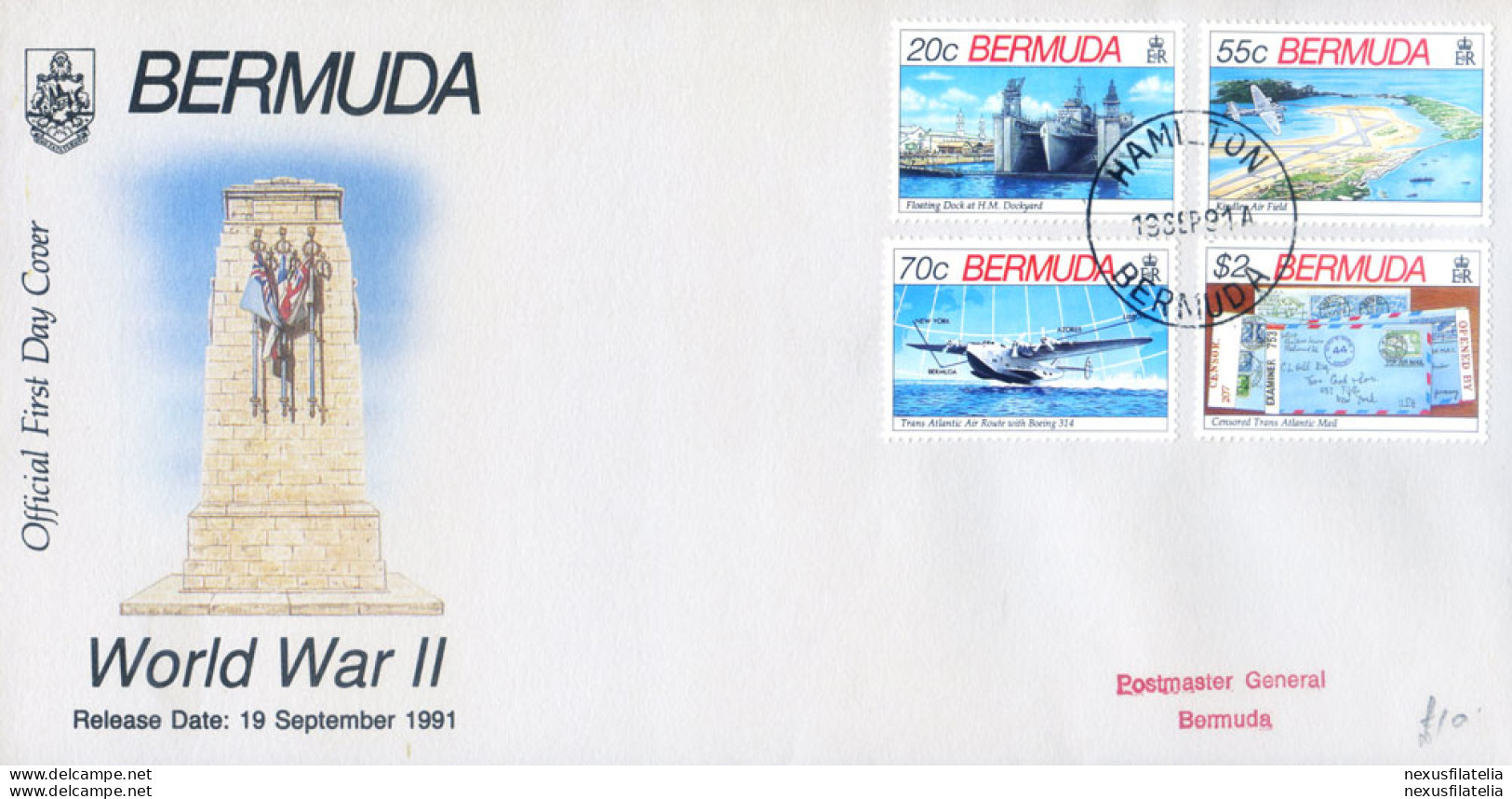 Seconda Guerra Mondiale 1991. FDC. - Bermuda