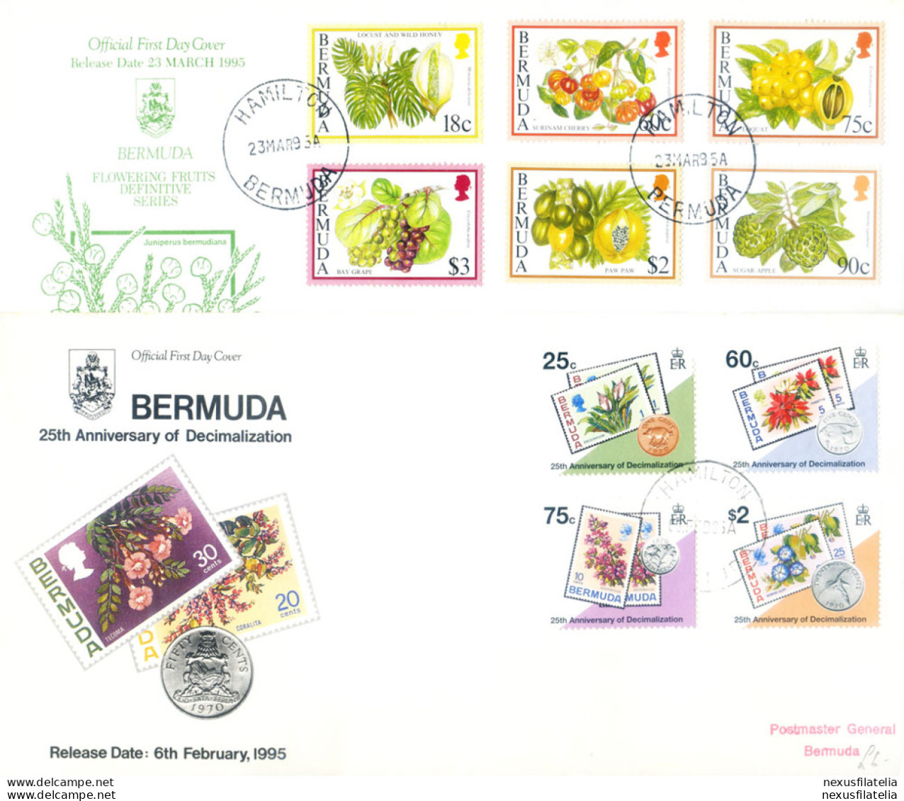 Annata Completa FDC 1995. - Bermudes