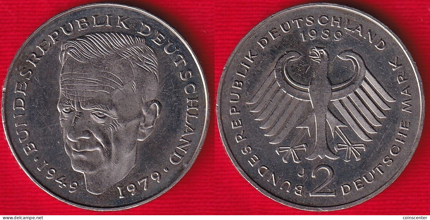 Germany 2 Deutsche Mark (DEM) 1989 J Km#149 "Kurt Schumacher" - 2 Mark
