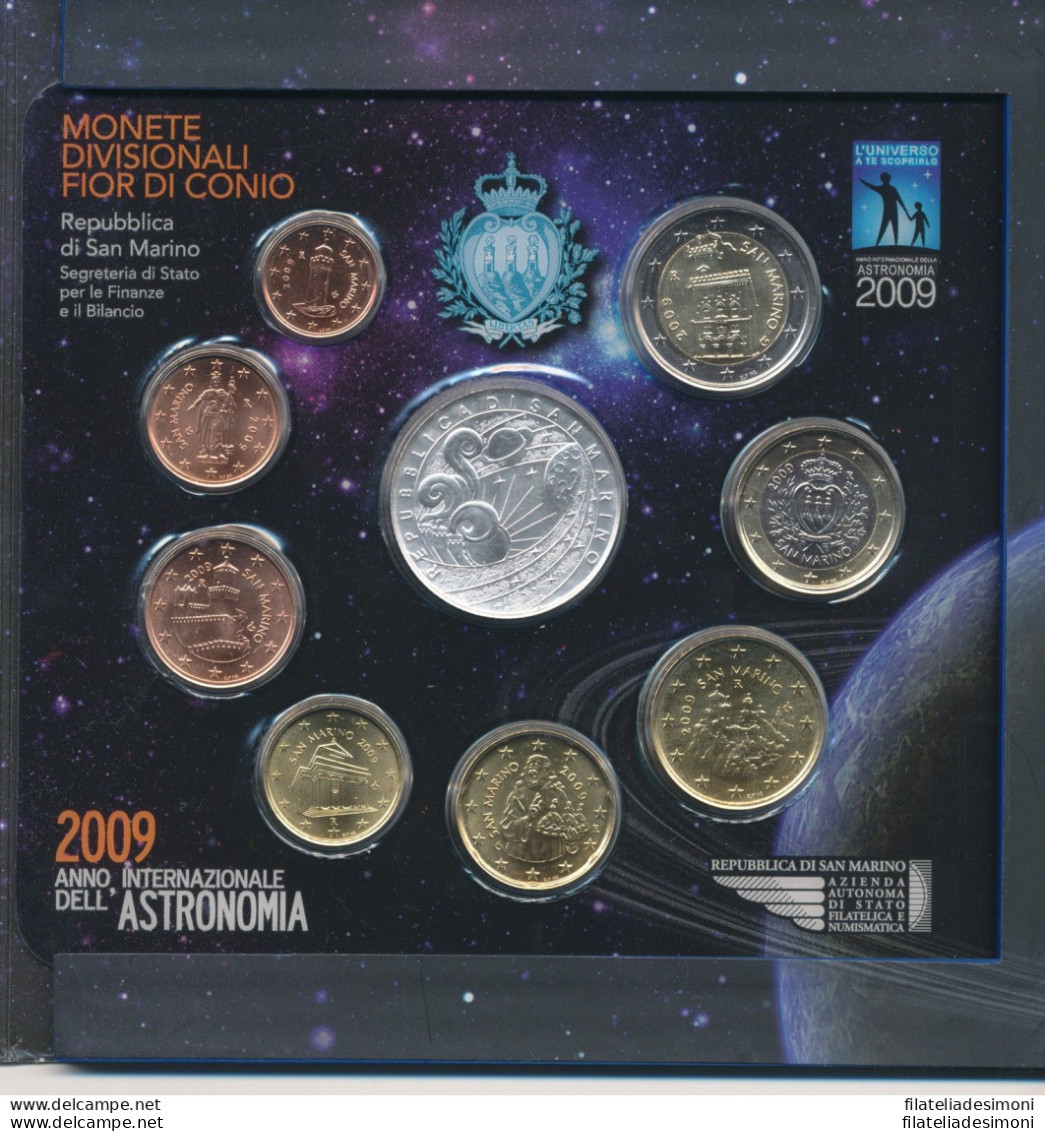 2009 Repubblica San Marino, Monete Divisionali FDC Anno Internazionale Astronomia - Saint-Marin