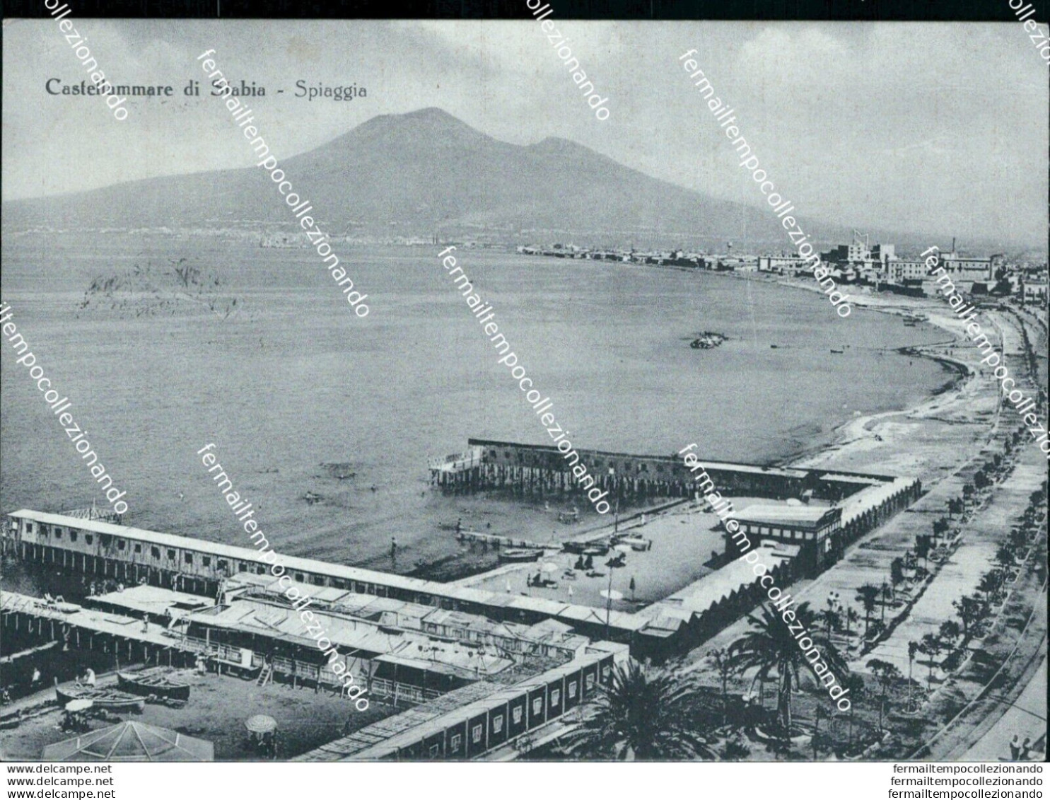 Bg563 Cartolina Castellammare Di Stabia Spiaggia Provincia Di Napoli - Napoli (Neapel)