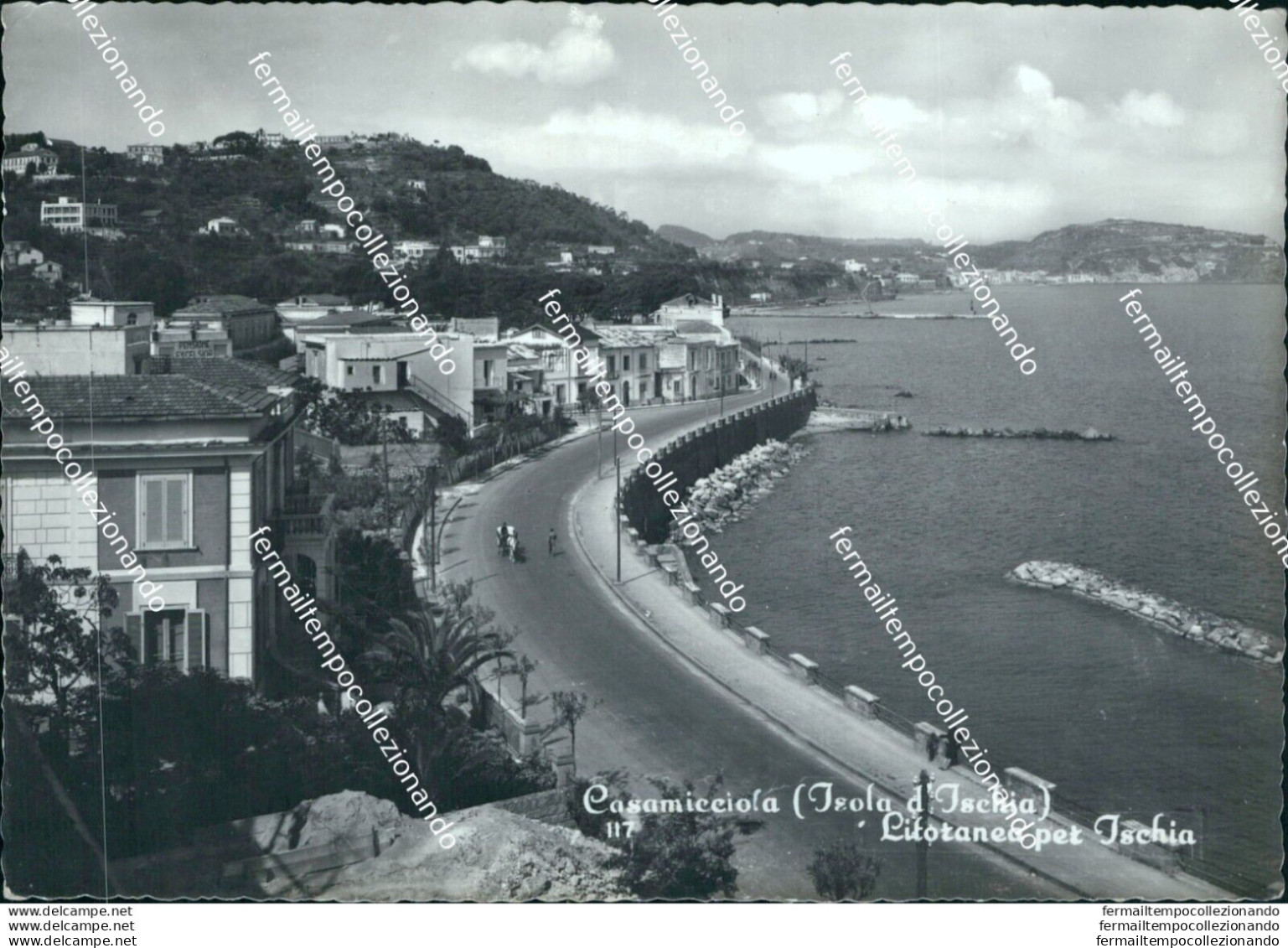Bi547 Cartolina Casamicciola Litoranea Per Ischia Provincia Di Napoli - Napoli
