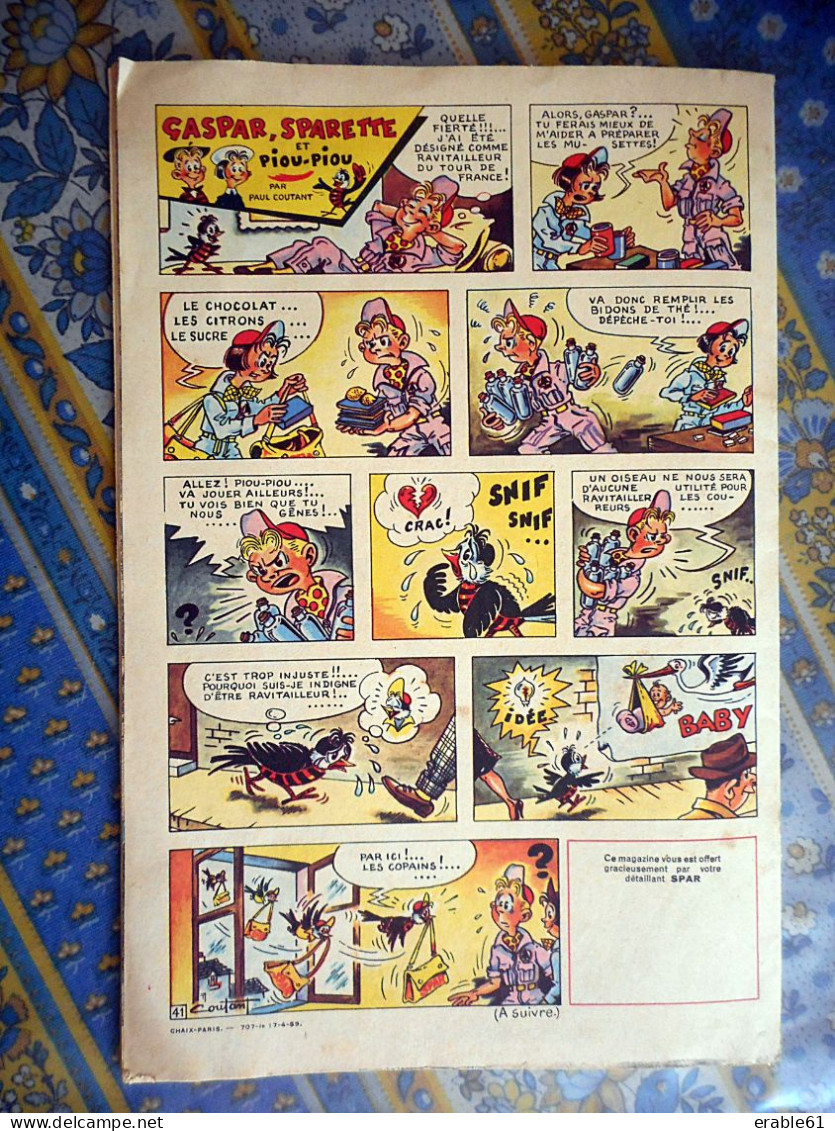 CATALOGUE PUBLICITAIRE SPAR TOUR DE FRANCE 1959 CARTE DU TOUR BD PIOU PIOU PUBLICITES RECETTES - Werbung