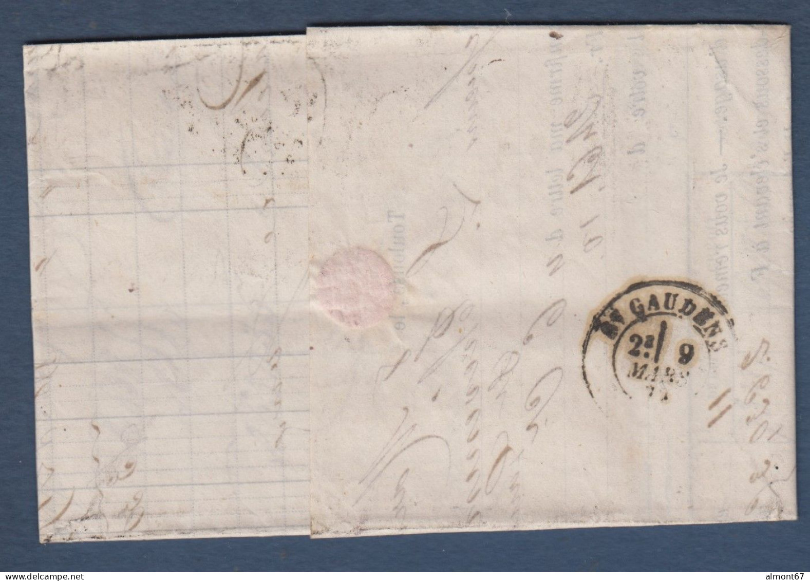 Bordeaux N° 48a  Sur Lettre De Toulouse Pour St Gaudens - Cote : 340 € - 1870 Emission De Bordeaux