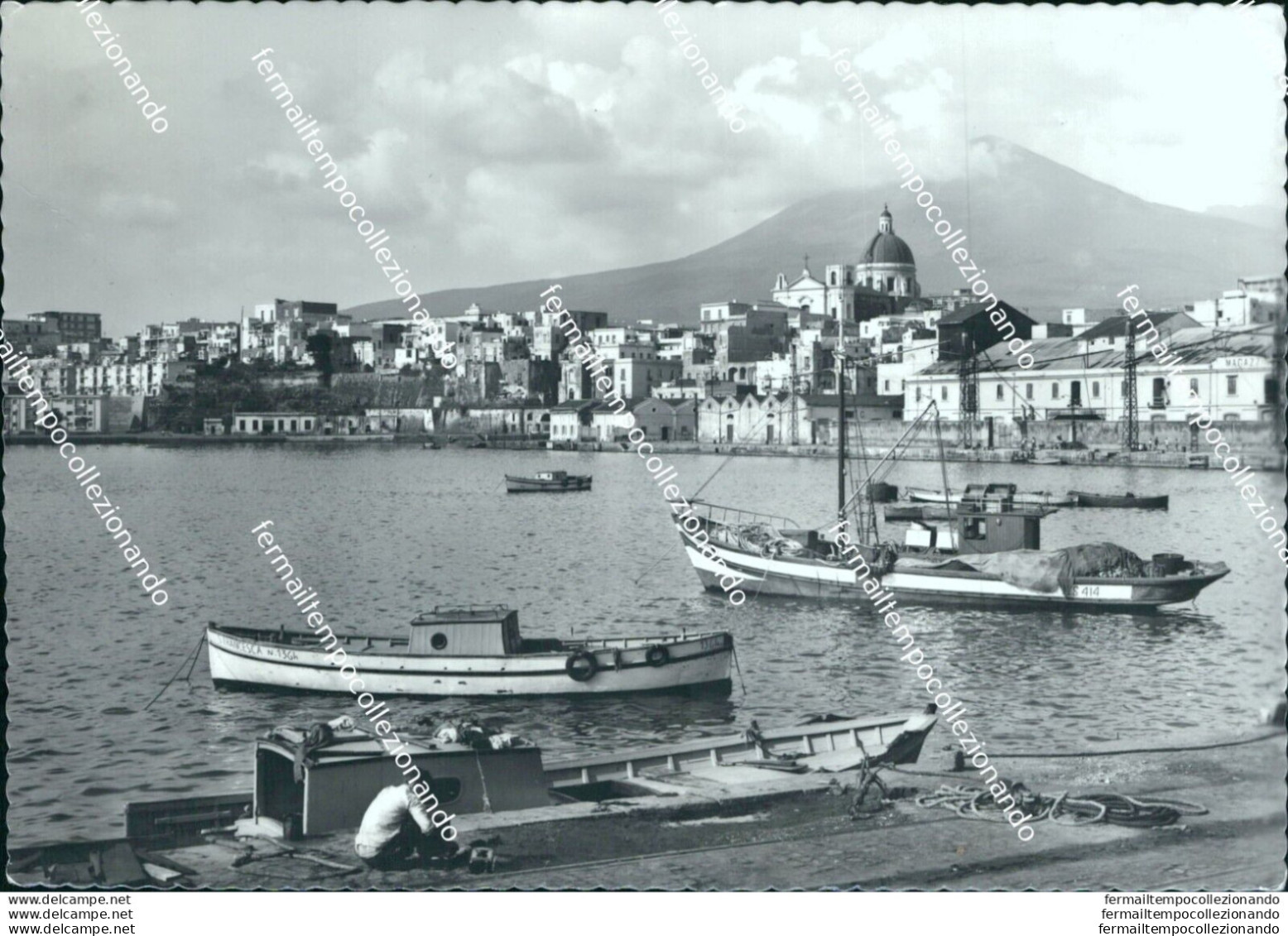 Br299 Cartolina Torre Annunziata Panorama E Vesuvio Provincia Di Napoli Campania - Napoli (Naples)