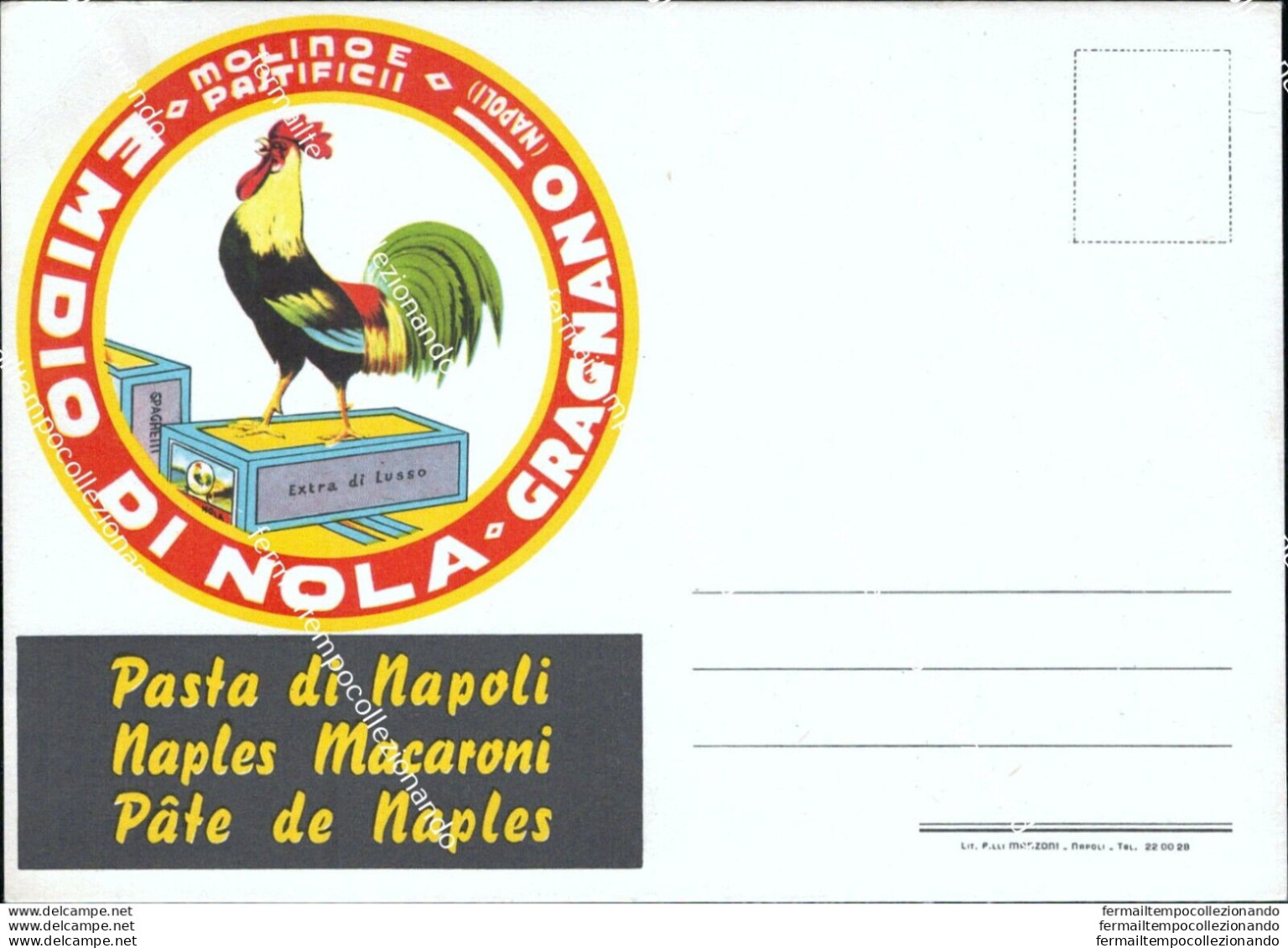 Az139 Cartolina Pubblicitaria Emidio Di Nola Gragnano Napoli - Napoli (Napels)