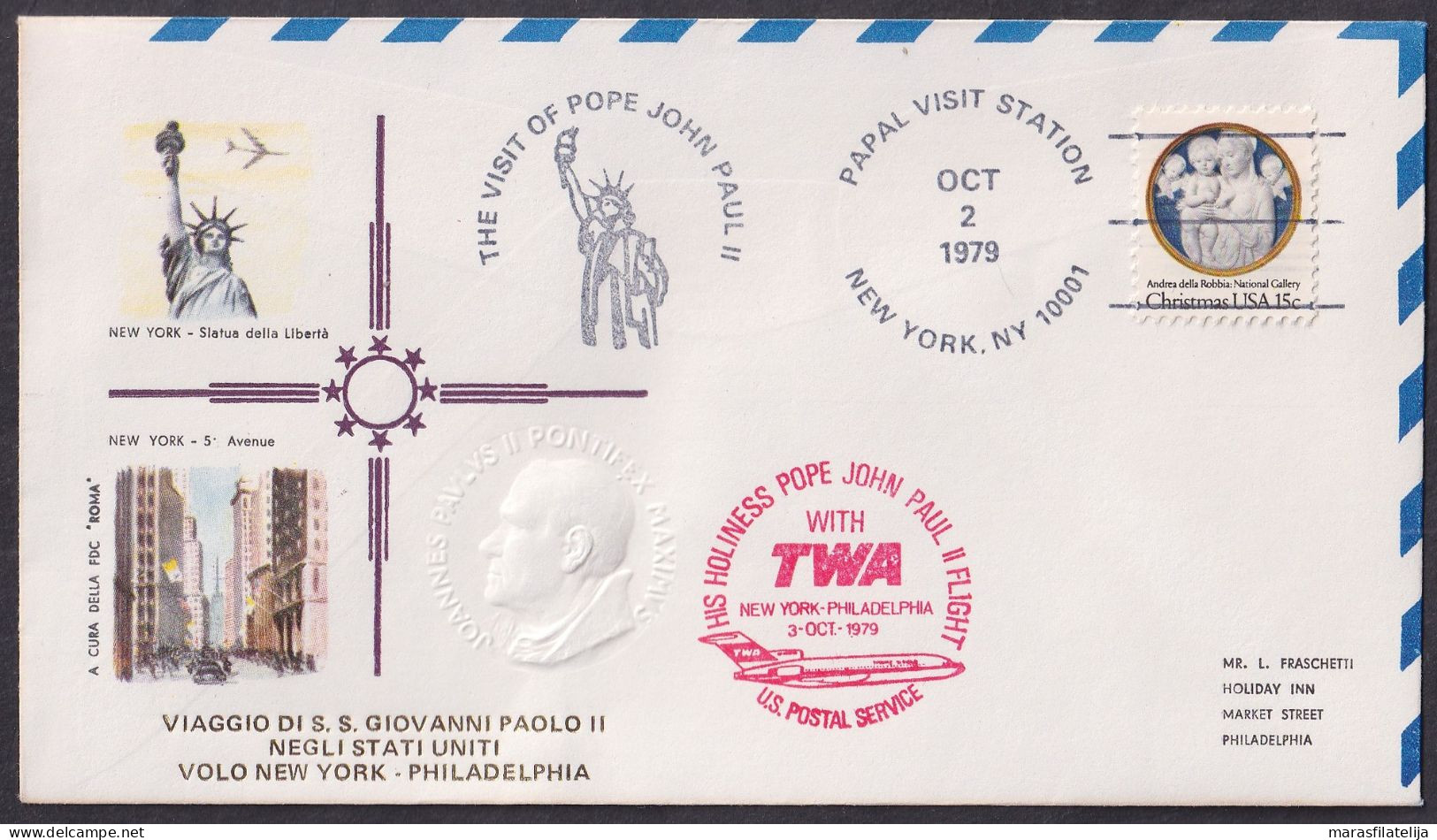 Vatican USA 1979, Pope Paul John II Visit - New York, Special Cover - Autres & Non Classés