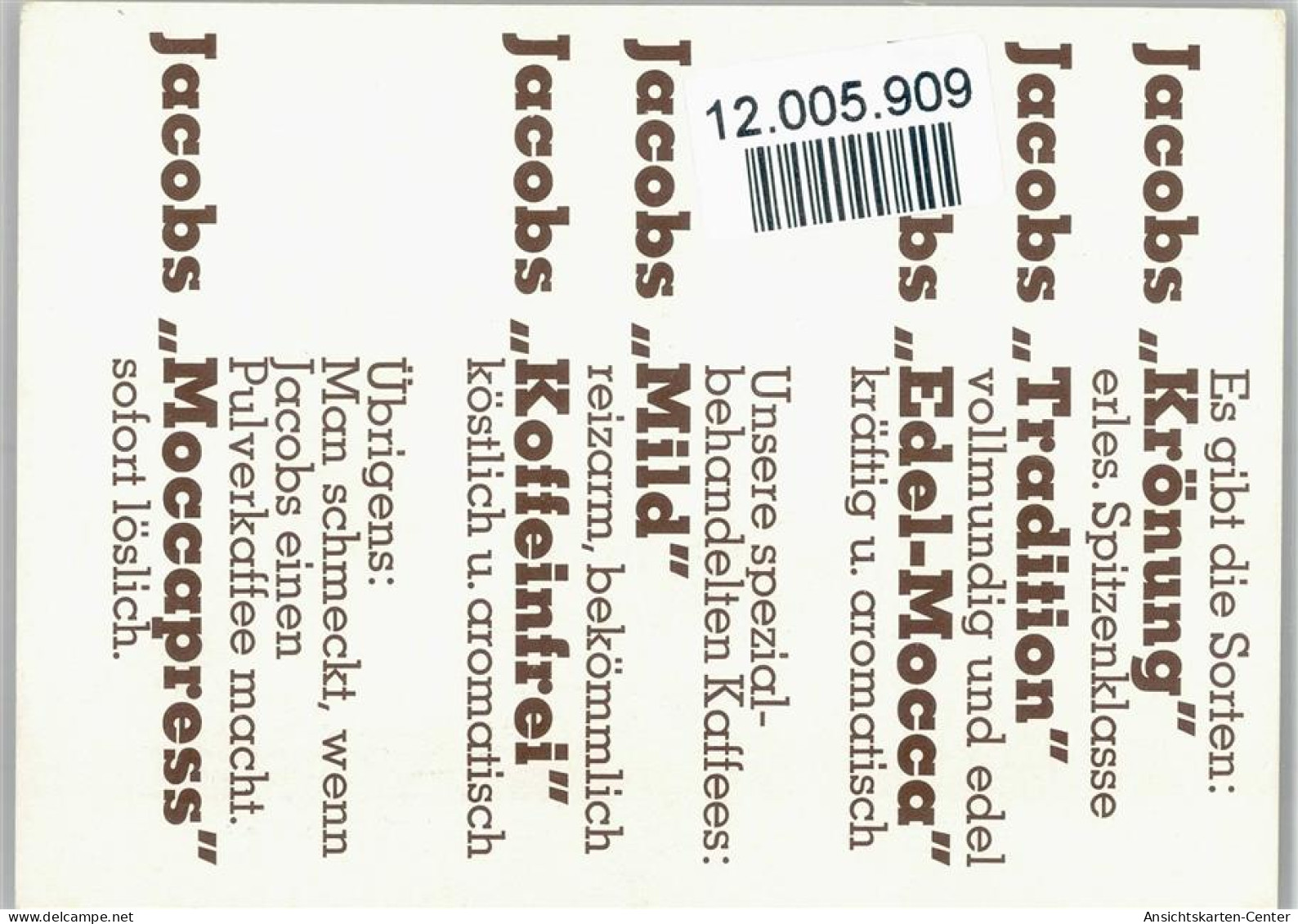 12005909 - Werbung Jacobs Kaffee - Werbepostkarten