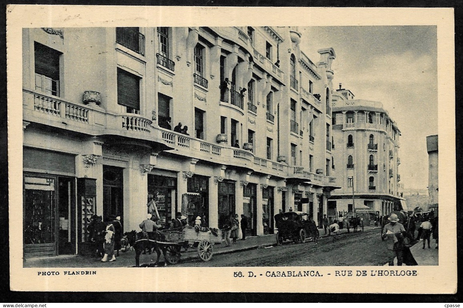 1926 Maroc Cachet DAGUIN Casablanca "Faites Vos Paiements Par Chèque Postal" Sur CPA "Rue De L'Horloge" - Storia Postale