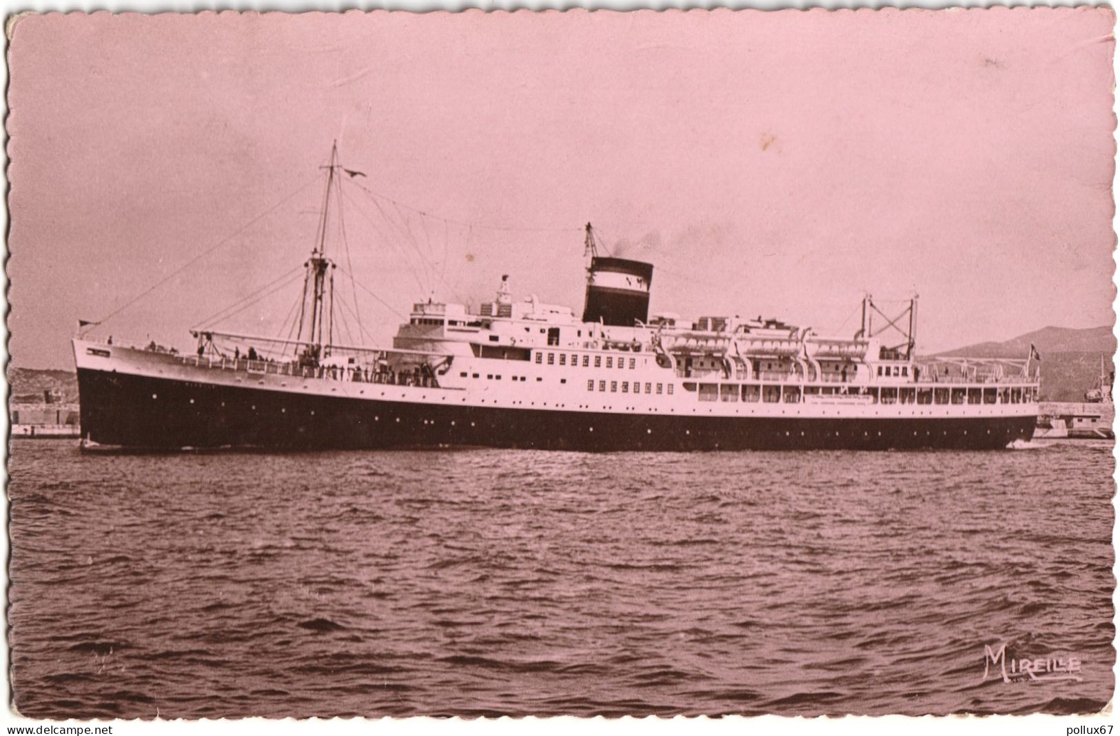 CPSM BATEAUX. PAQUEBOT EL MANSOUR. COMPAGNIE DE NAVIGATION MIXTE - Steamers