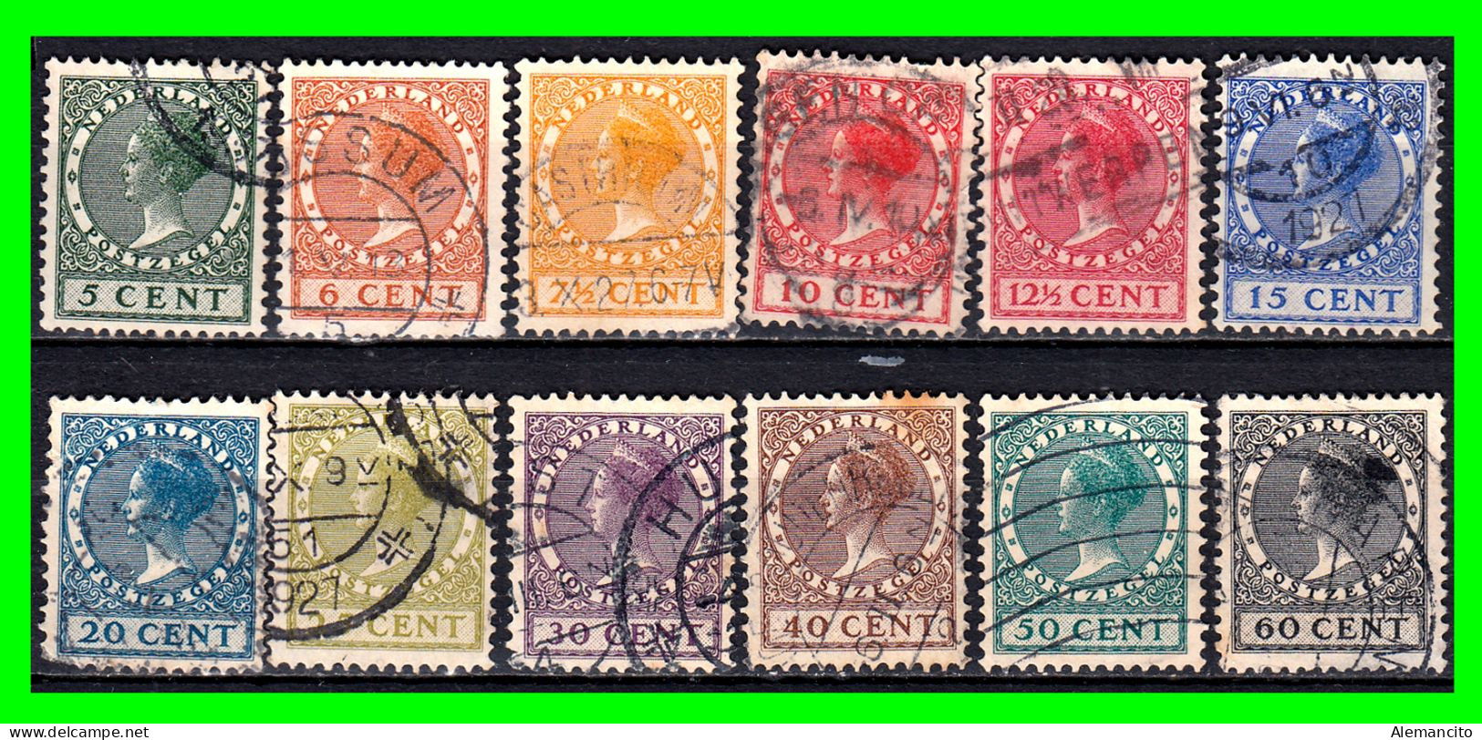 HOLANDA ( NEDERLAND - PAISES BAJOS ) SELLOS DEL AÑO 1924 - 1930 DE LA REINA GUILLERMINA - Used Stamps