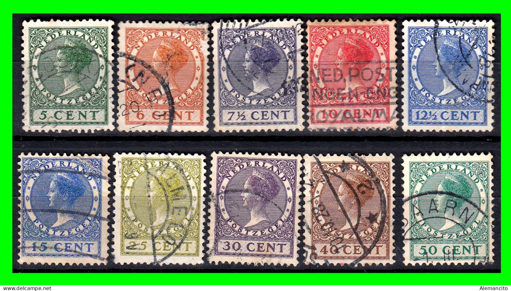 HOLANDA ( NEDERLAND - PAISES BAJOS ) SELLOS DEL AÑO 1924 - 1930 DE LA REINA GUILLERMINA - Used Stamps