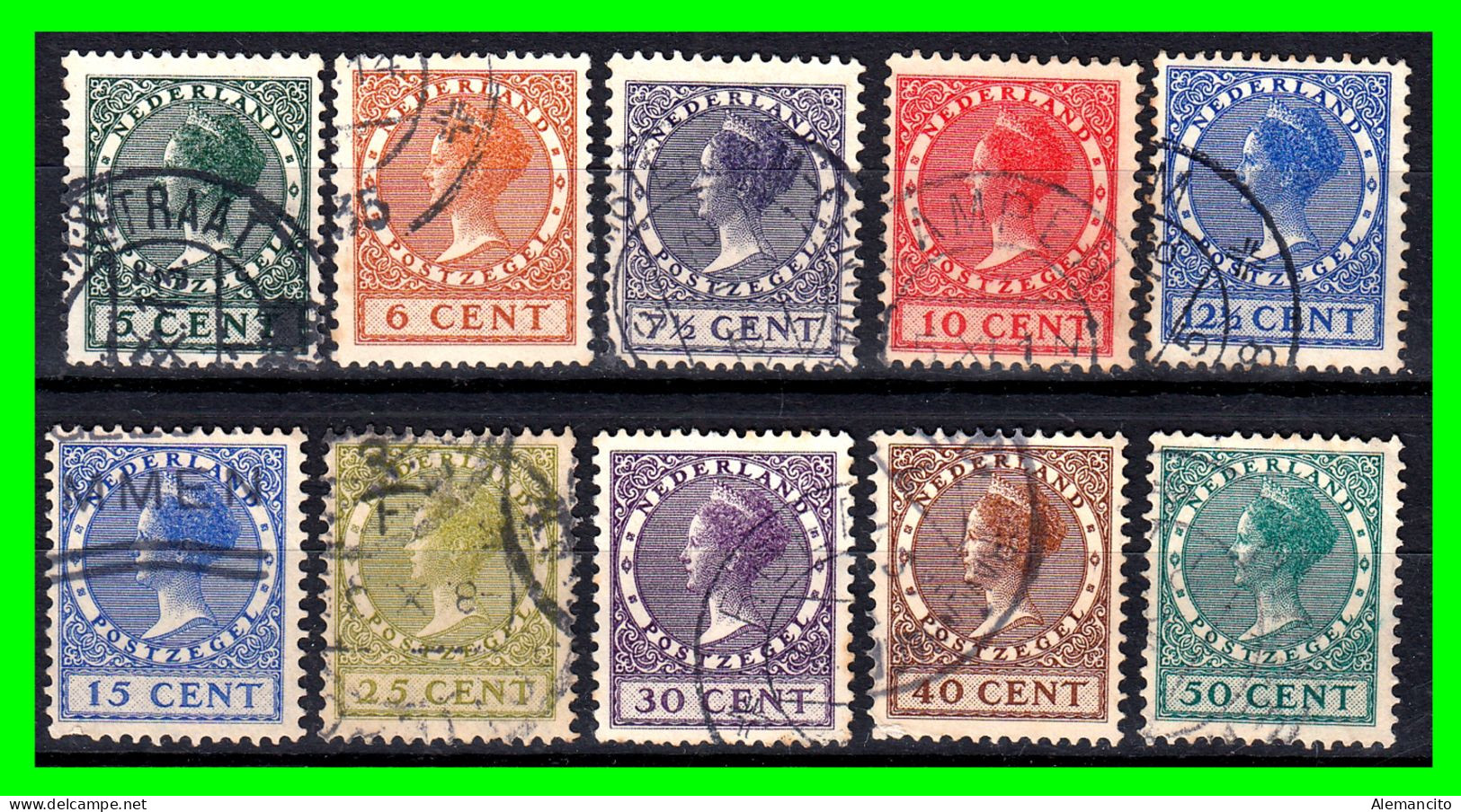 HOLANDA ( NEDERLAND - PAISES BAJOS ) SELLOS DEL AÑO 1924 - 1930 DE LA REINA GUILLERMINA - Used Stamps