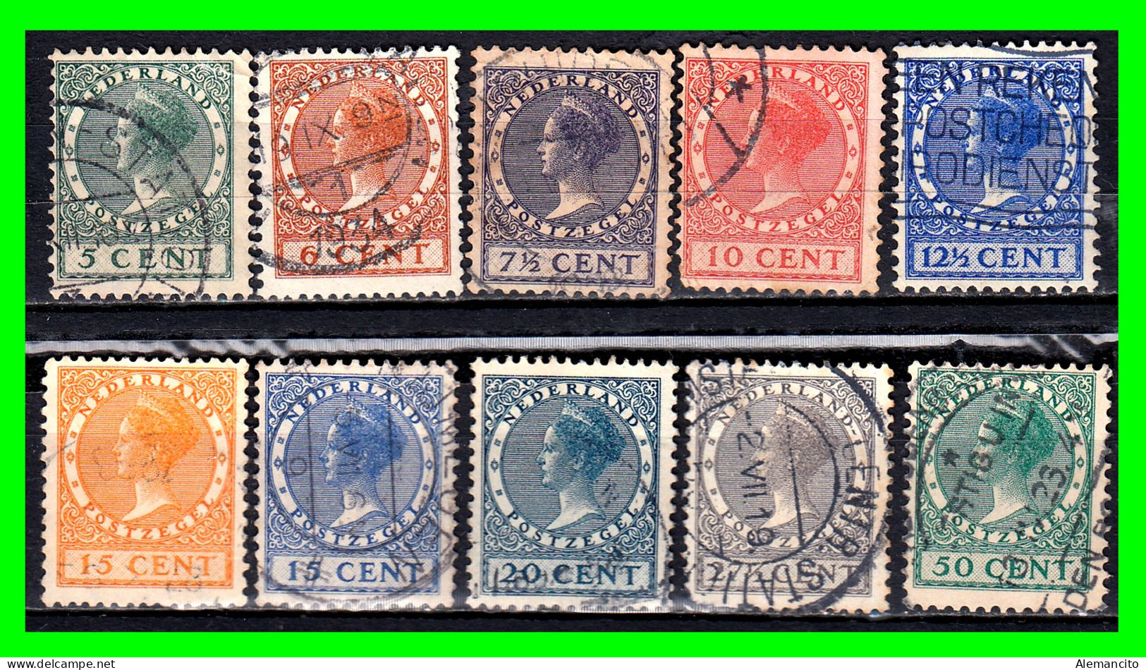 HOLANDA ( NEDERLAND - PAISES BAJOS ) SELLOS DEL AÑO 1924 - 1930 DE LA REINA GUILLERMINA - Used Stamps