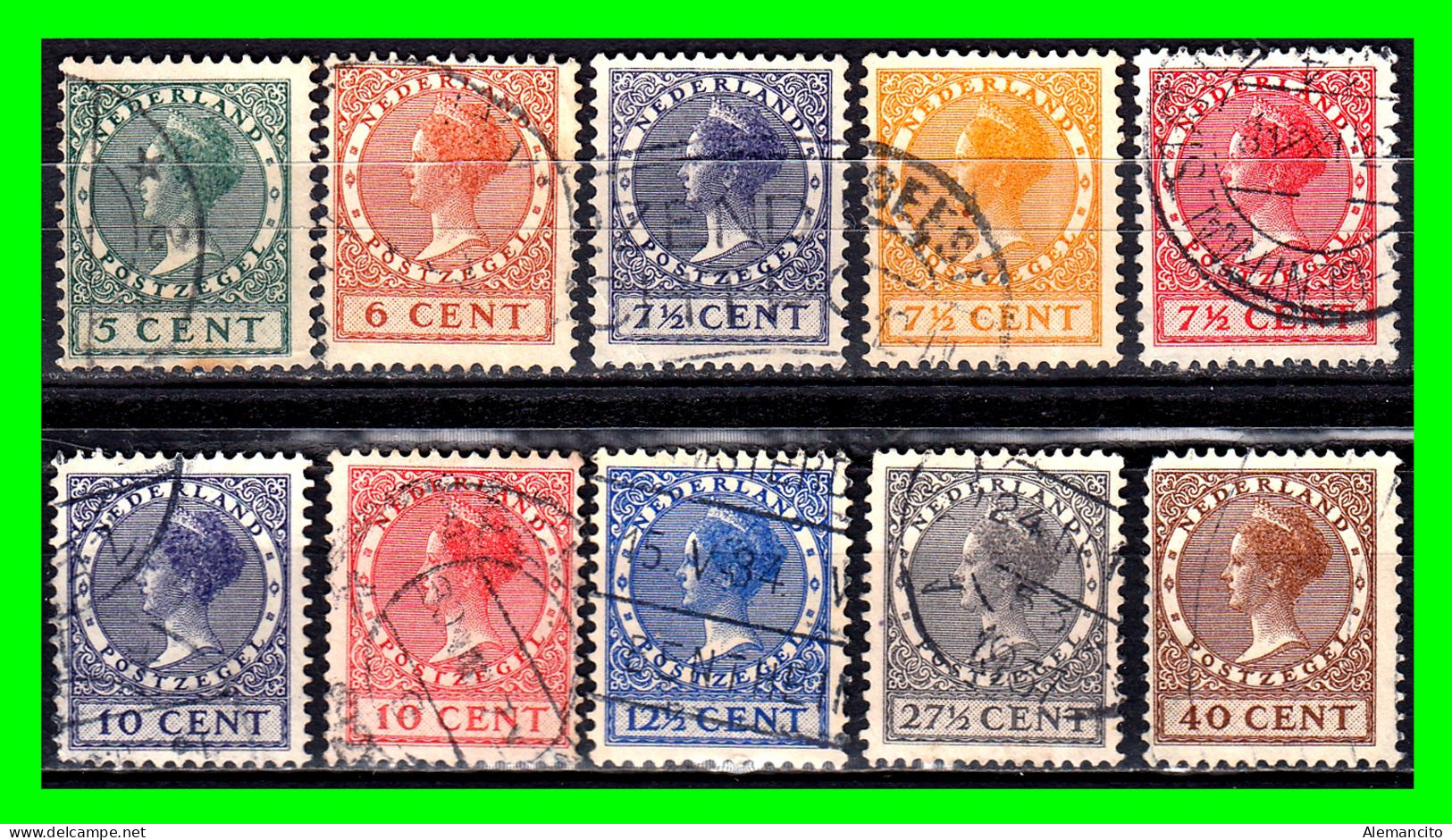 HOLANDA ( NEDERLAND - PAISES BAJOS ) SELLOS DEL AÑO 1924 - 1930 DE LA REINA GUILLERMINA - Used Stamps