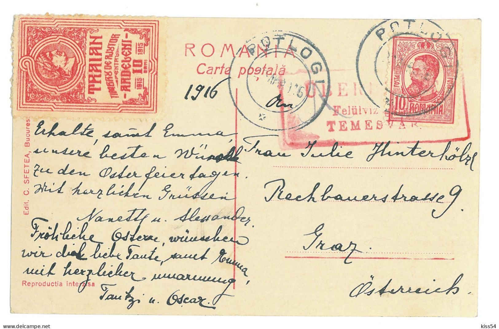 RO 47 - 16368 Queen MARY, Maria, Royalty, Regale, Romania - Old Postcard - Used - 1916 - Rumänien
