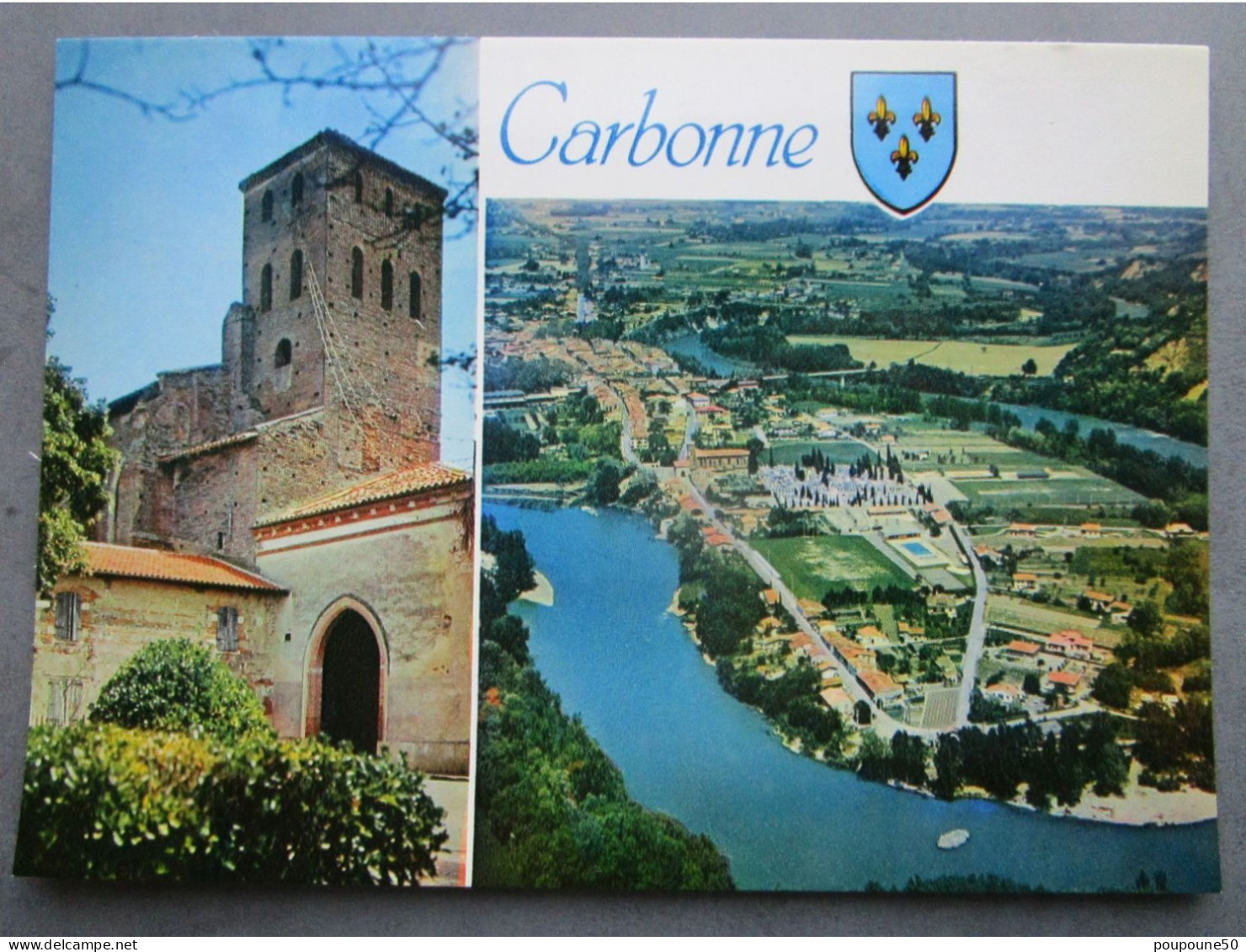 CP 31 Haute Garonne  CARBONNE  Multivues  Avec Blason Coll. Robert Lavat - Vue Aérienne  Et L'église 1970 - Sonstige & Ohne Zuordnung