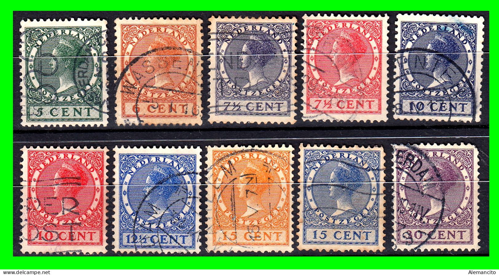 HOLANDA ( NEDERLAND - PAISES BAJOS ) SELLOS DEL AÑO 1924 - 1930 DE LA REINA GUILLERMINA - Used Stamps