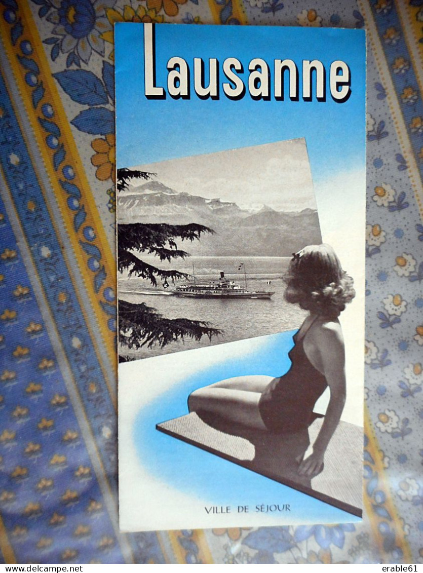 DEPLIANT TOURISTIQUE LAUSANNE SUISSE 1949 - Reiseprospekte