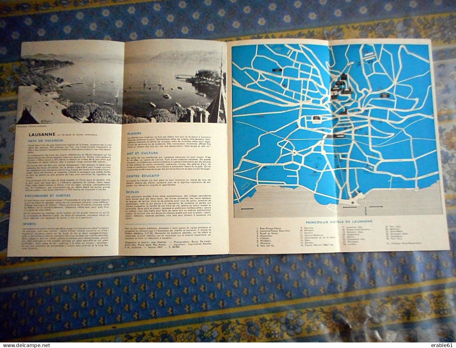 DEPLIANT TOURISTIQUE LAUSANNE SUISSE 1949 - Dépliants Touristiques