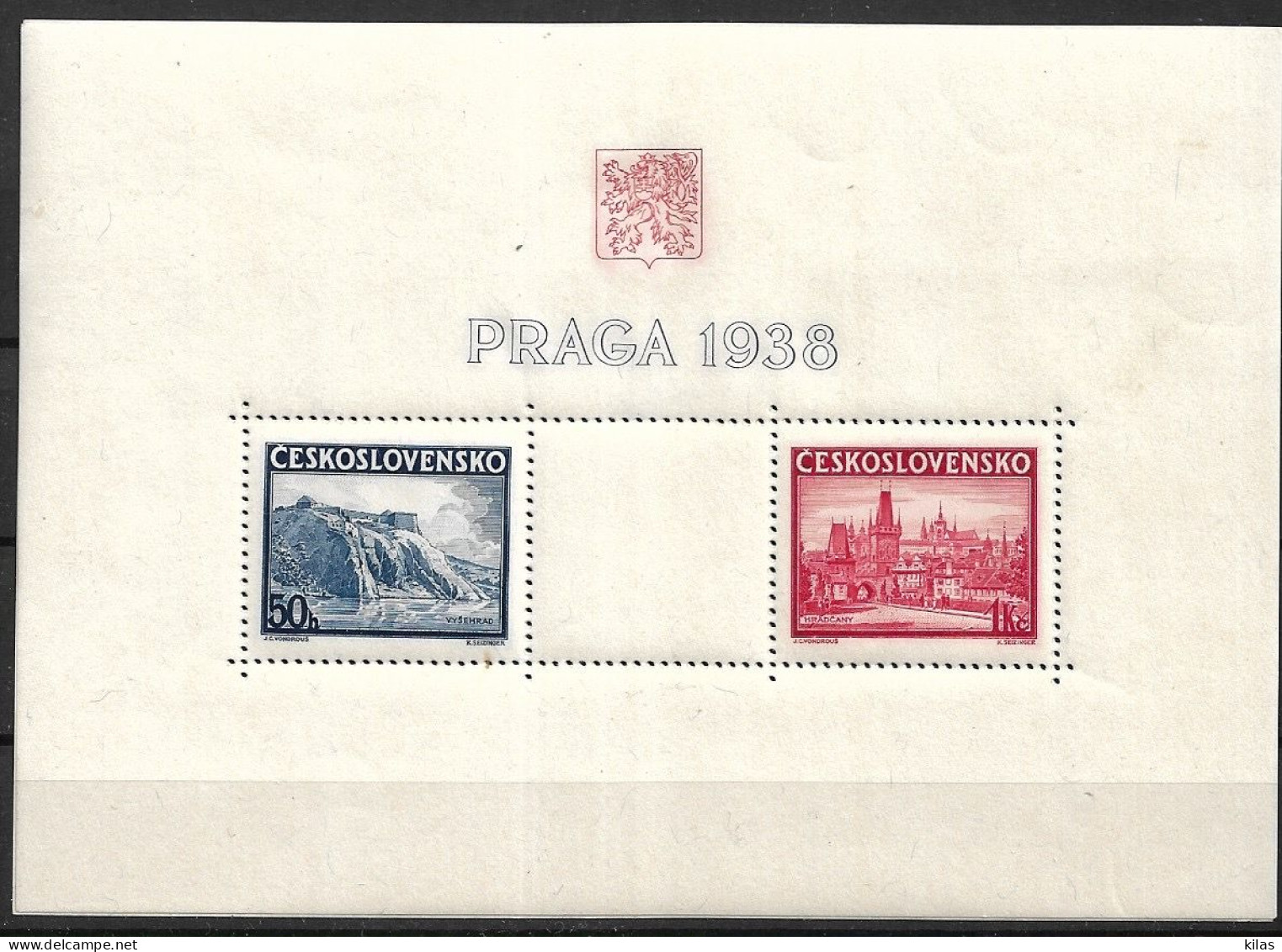 Czechoslovakia 1938  PRAGA'55 PHILATELICA EXHIBITION MNH - Blocks & Kleinbögen