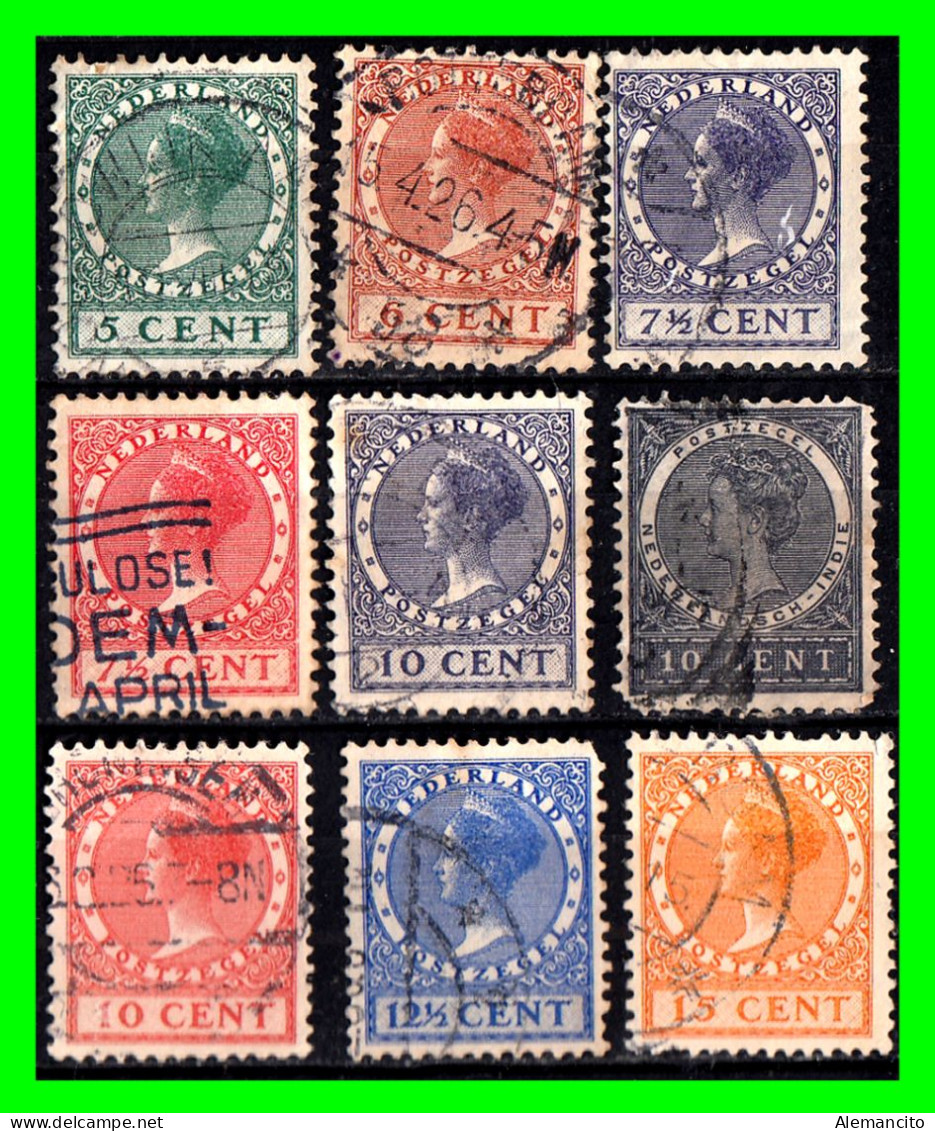 HOLANDA ( NEDERLAND - PAISES BAJOS ) SELLOS DEL AÑO 1924 - 1930 DE LA REINA GUILLERMINA - Used Stamps