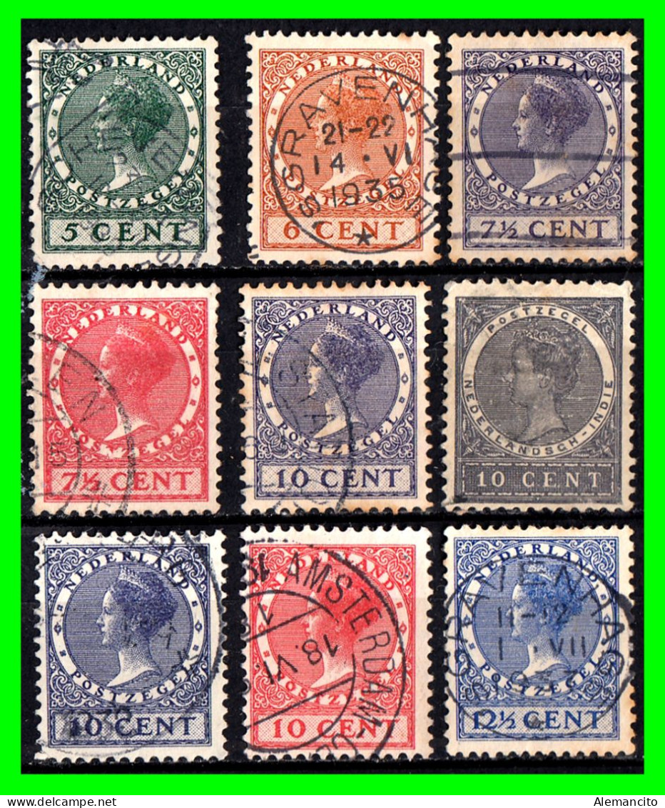 HOLANDA ( NEDERLAND - PAISES BAJOS ) SELLOS DEL AÑO 1924 - 1930 DE LA REINA GUILLERMINA - Used Stamps