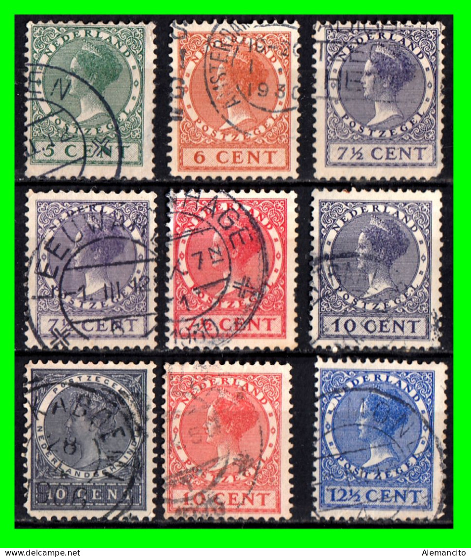 HOLANDA ( NEDERLAND - PAISES BAJOS ) SELLOS DEL AÑO 1924 - 1930 DE LA REINA GUILLERMINA - Used Stamps